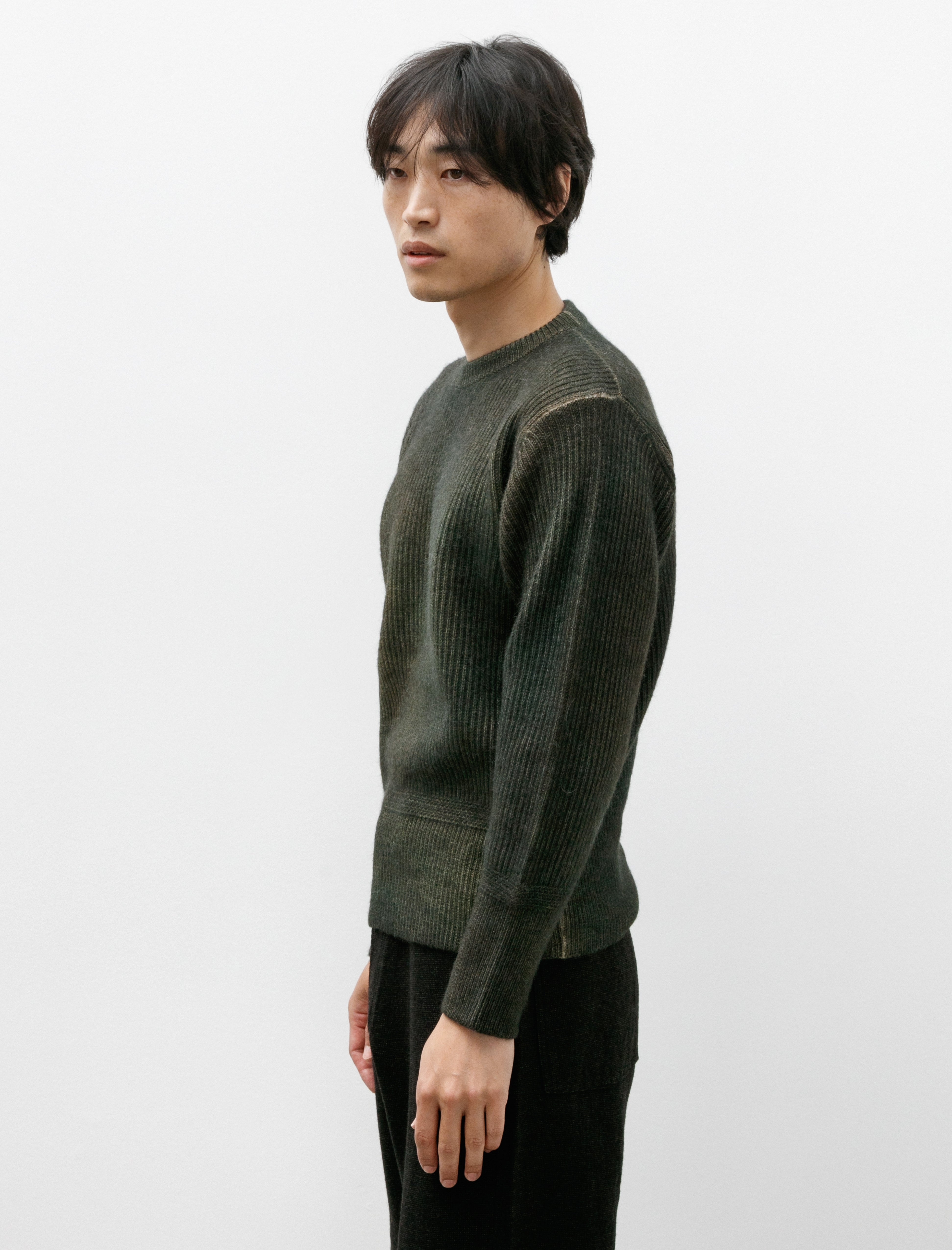 Taiga Takahashi Lot 519 Athletic Crewneck Sweater Mix Green