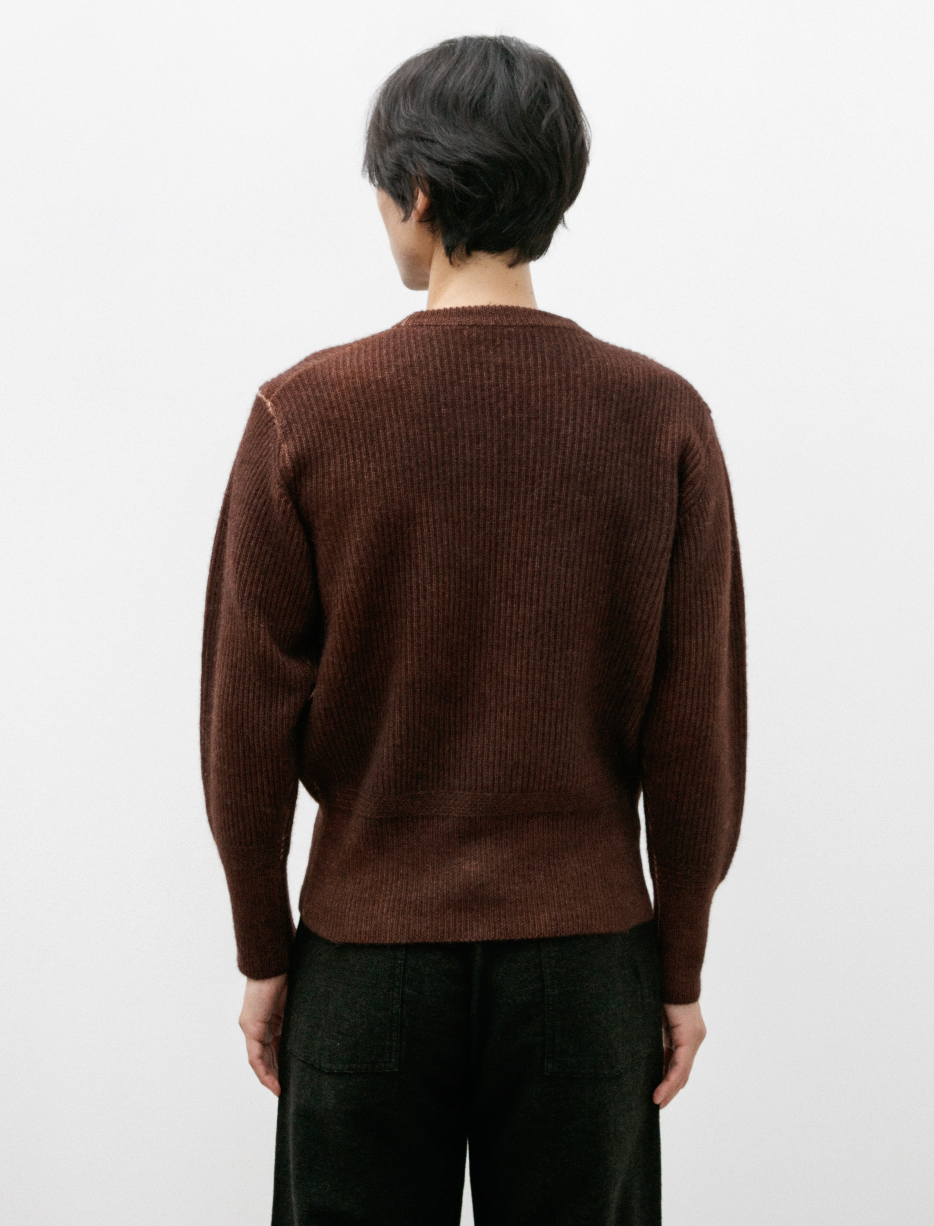 Taiga Takahashi Lot 519 Athletic Crewneck Sweater Mix Brown