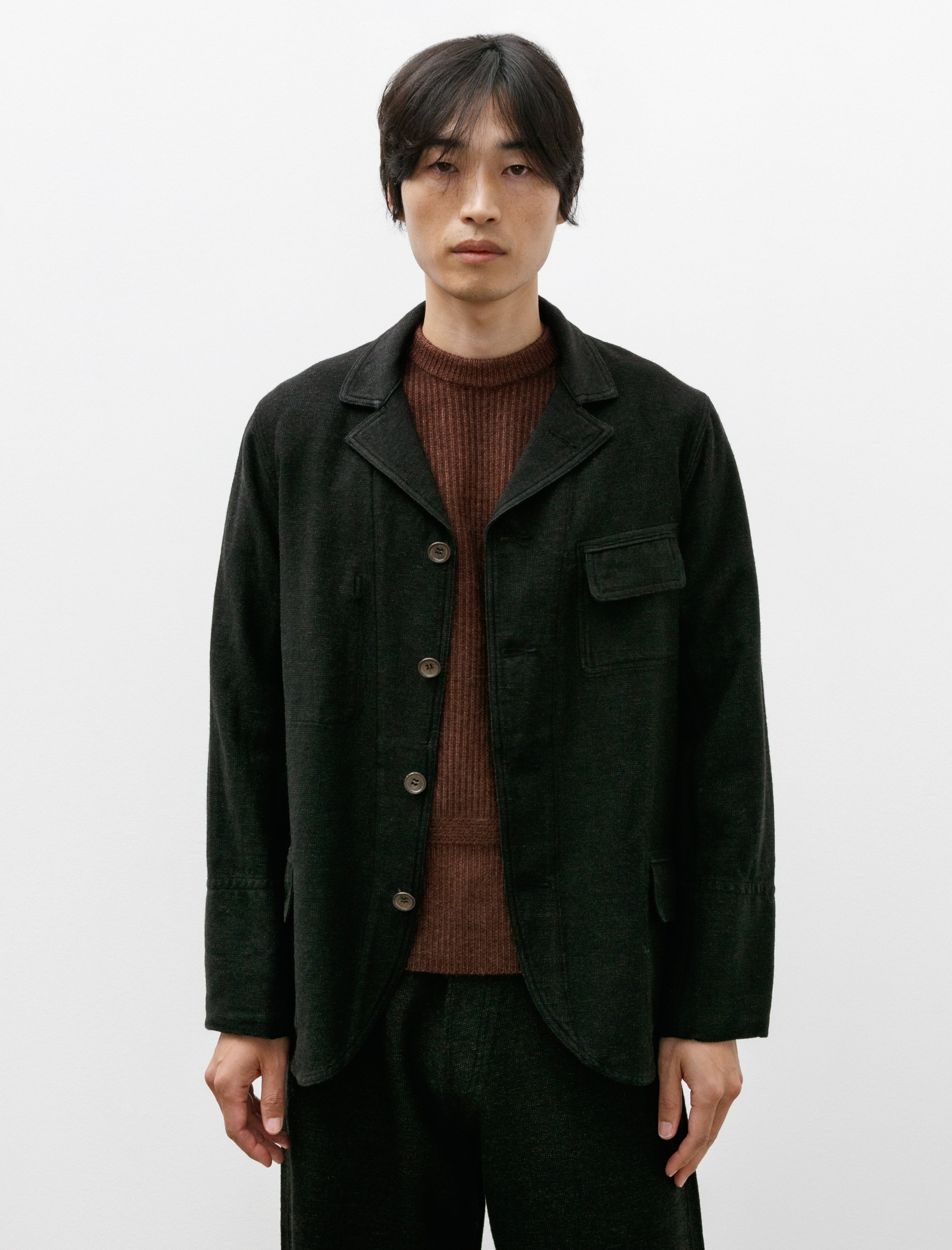 Taiga Takahashi Lot 316 Sack Coat Black Wool