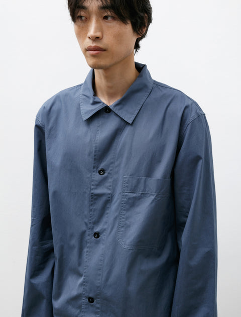 Margaret Howell MHL PJ Shirt Compact Cotton Poplin Uniform Blue