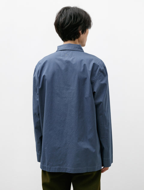 Margaret Howell MHL PJ Shirt Compact Cotton Poplin Uniform Blue