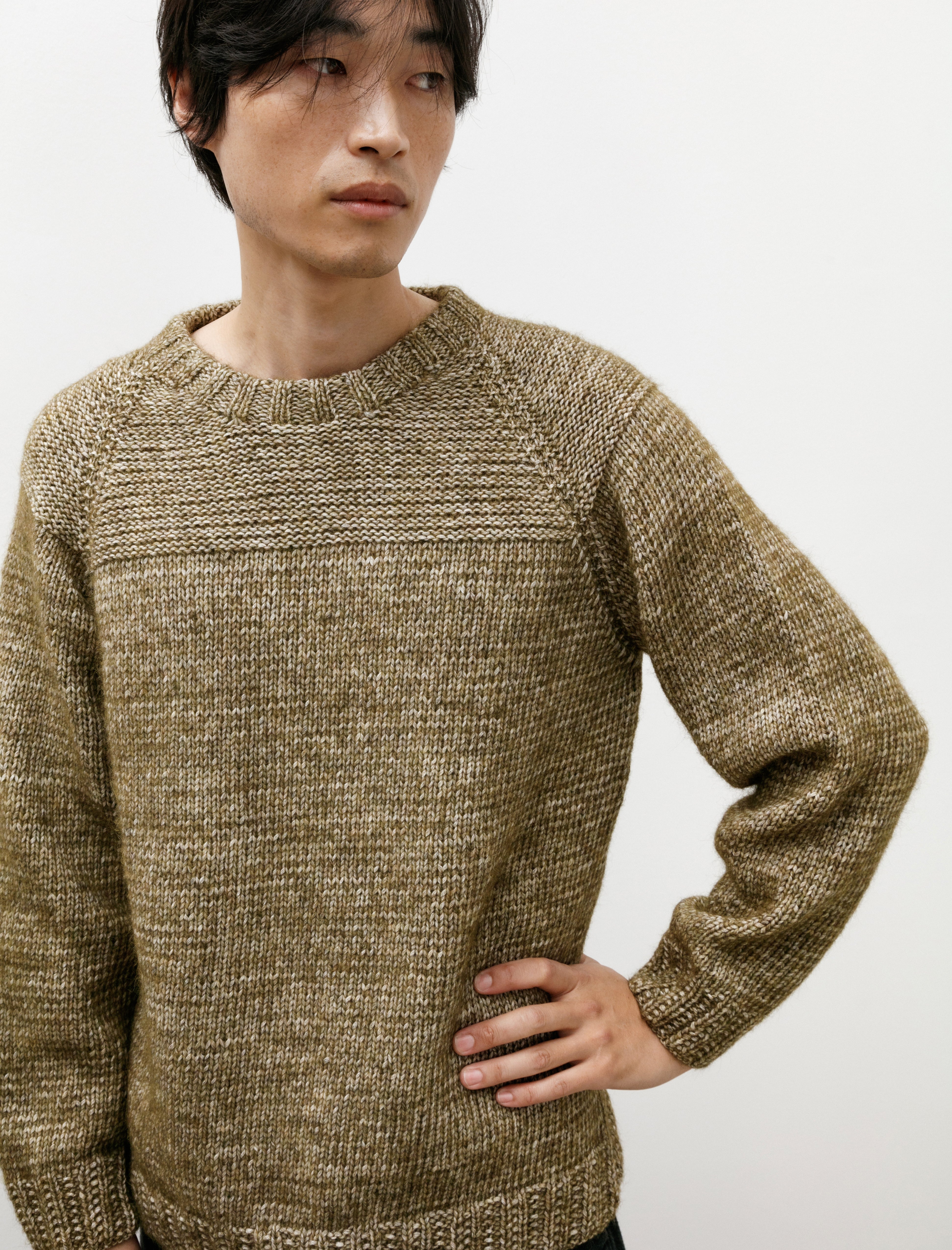 Casey Casey Mix Stitch Jumper Khaki