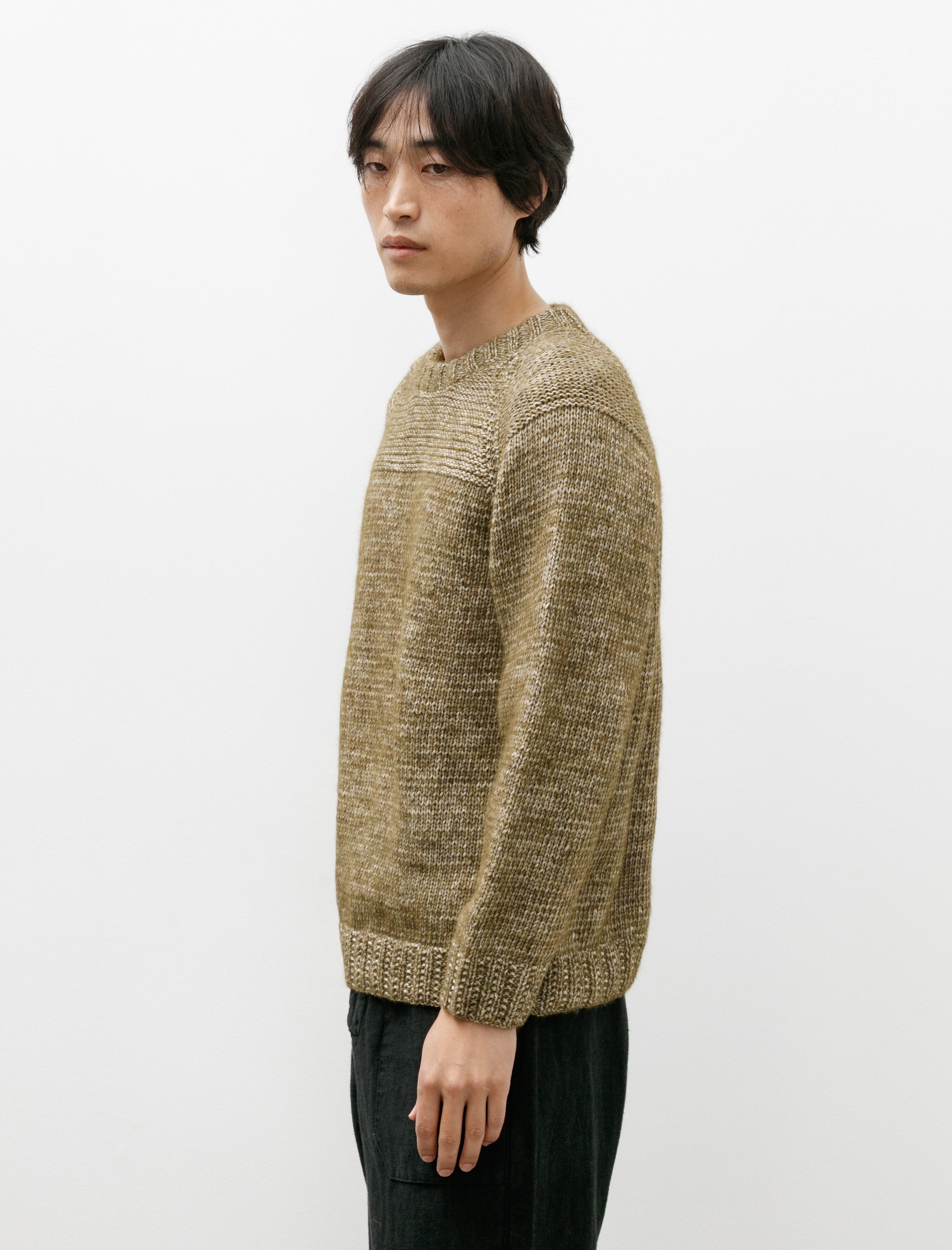 Casey Casey Mix Stitch Jumper Khaki