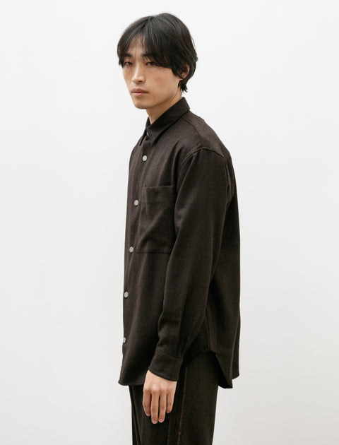 Seya Eternal Shirt Fine Grained Tweed Chestnut