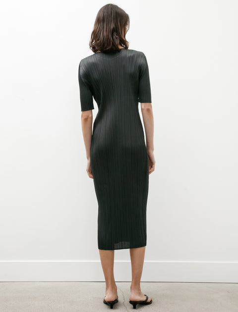 Pleats Please by Issey Miyake Monthly Colors Simple Dress Charcoal