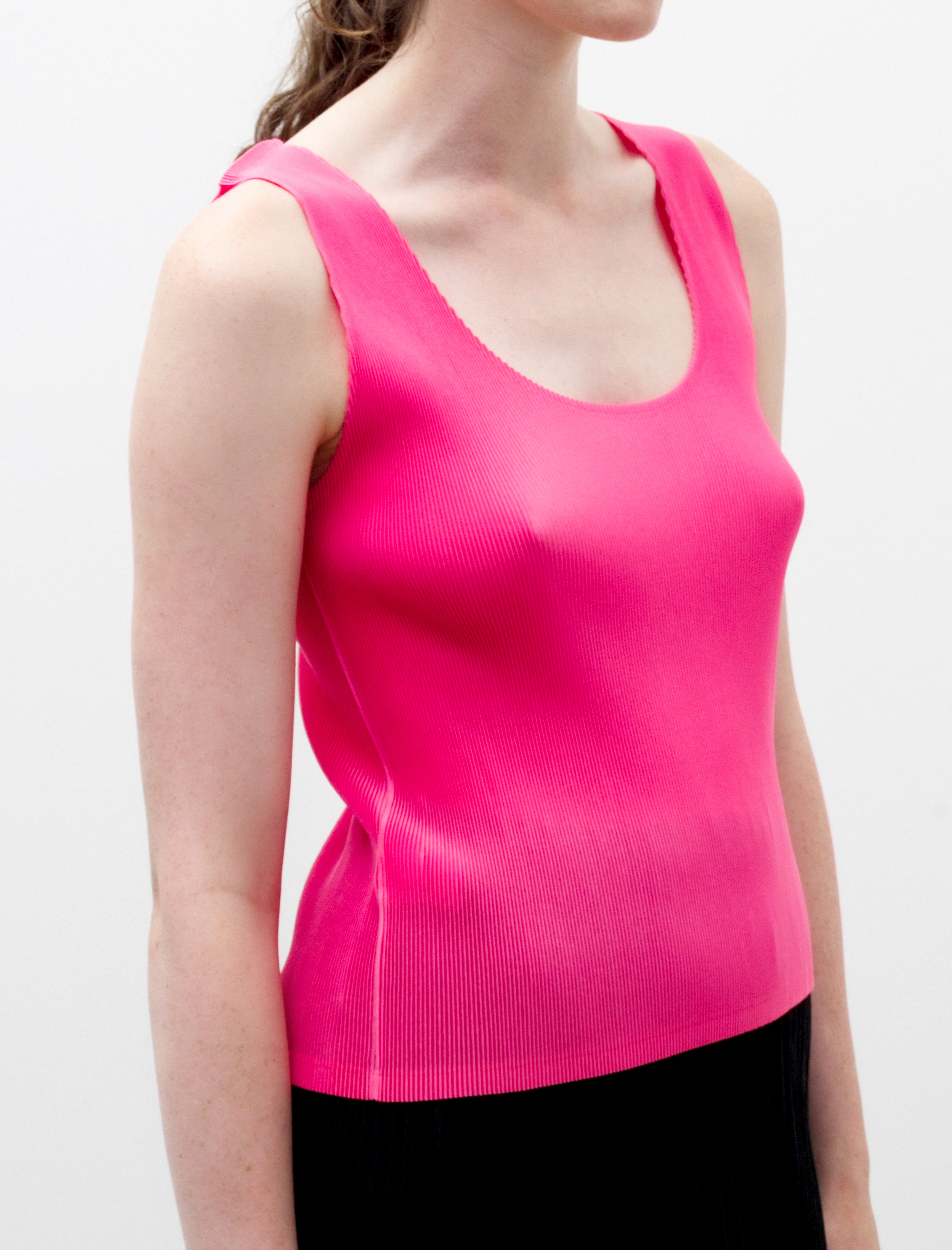 Pleats Please by Issey Miyake Mist Tank Top Bright Pink