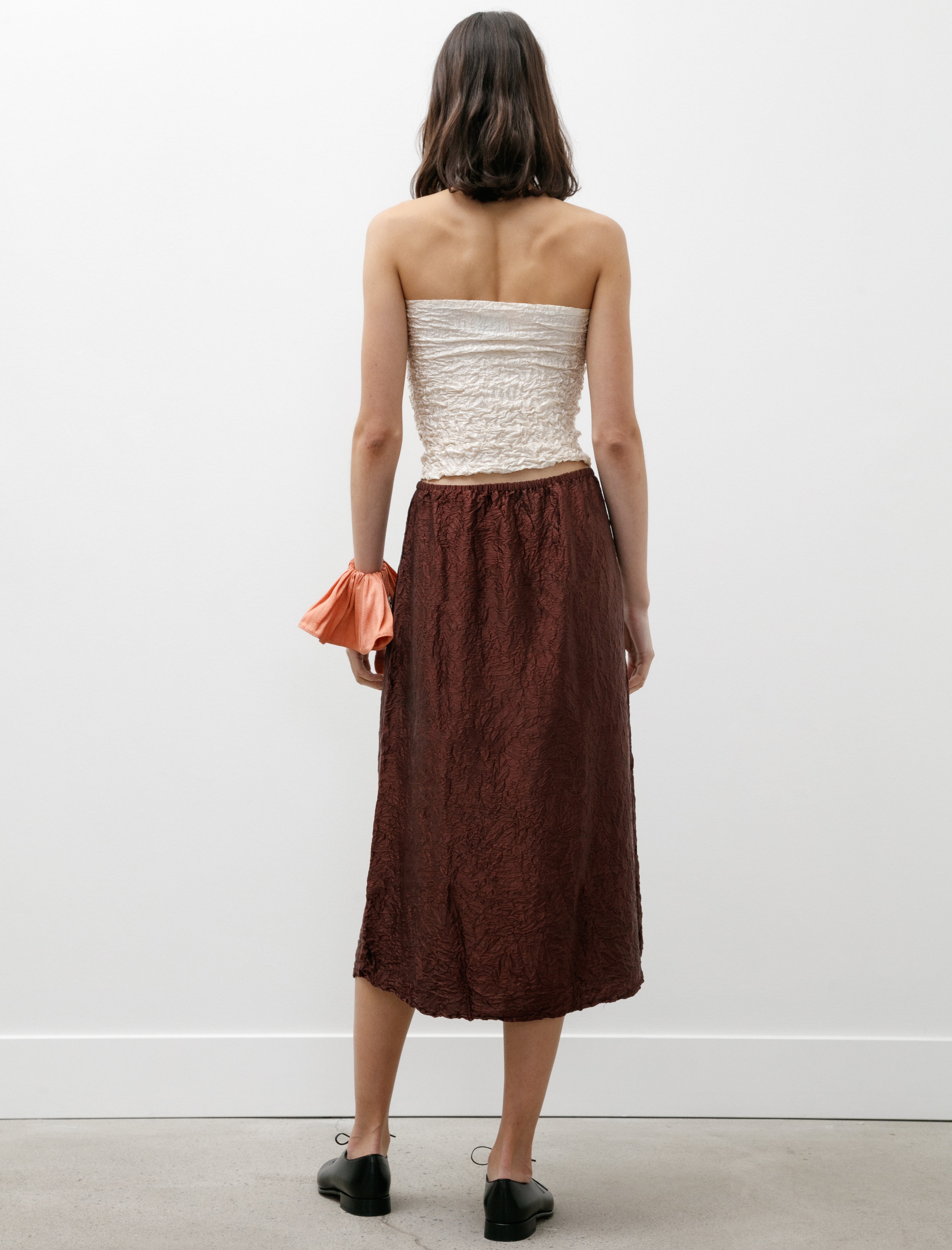 Azur Crumpled Silk Skirt Plum