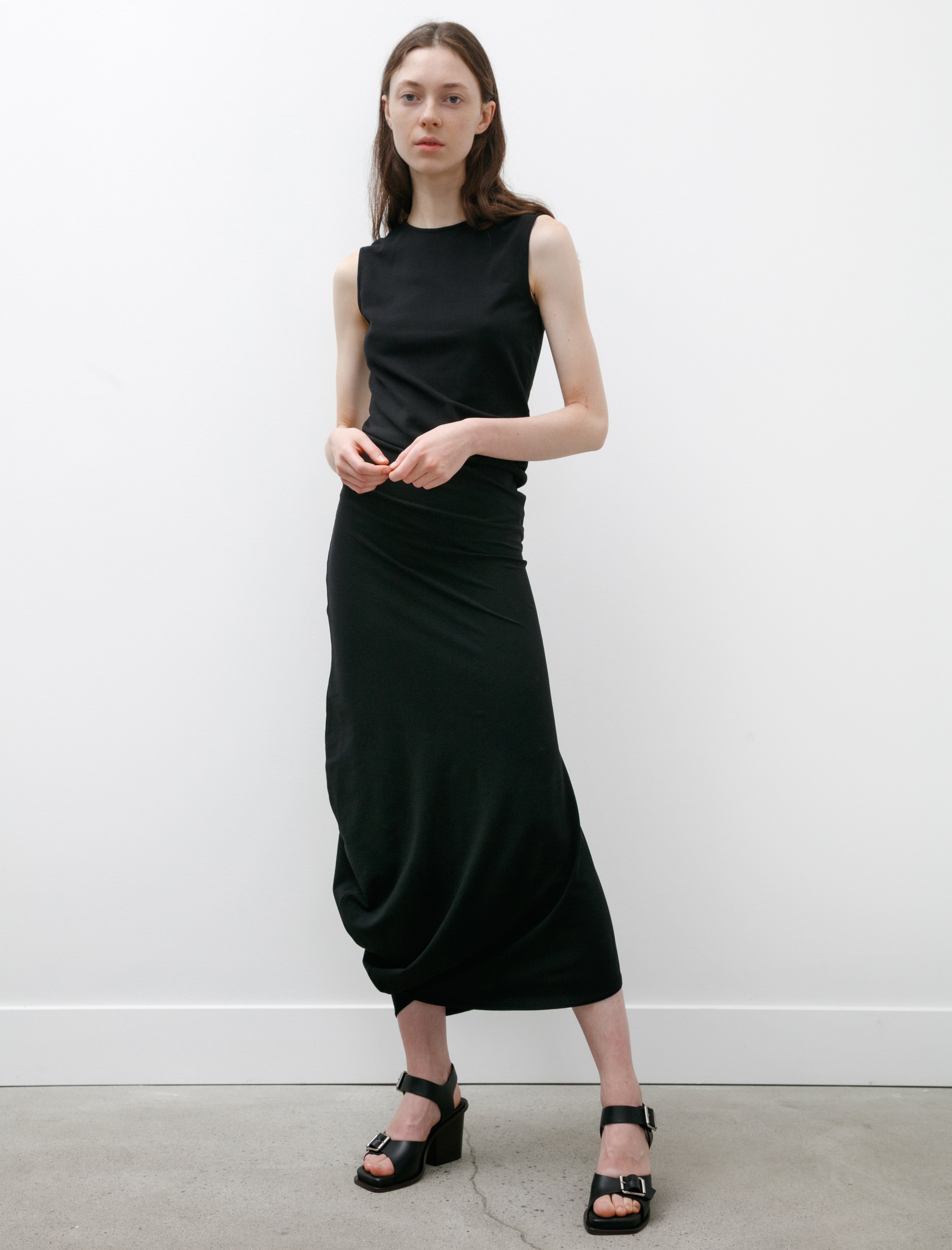 Lemaire Fitted Twisted Dress Black