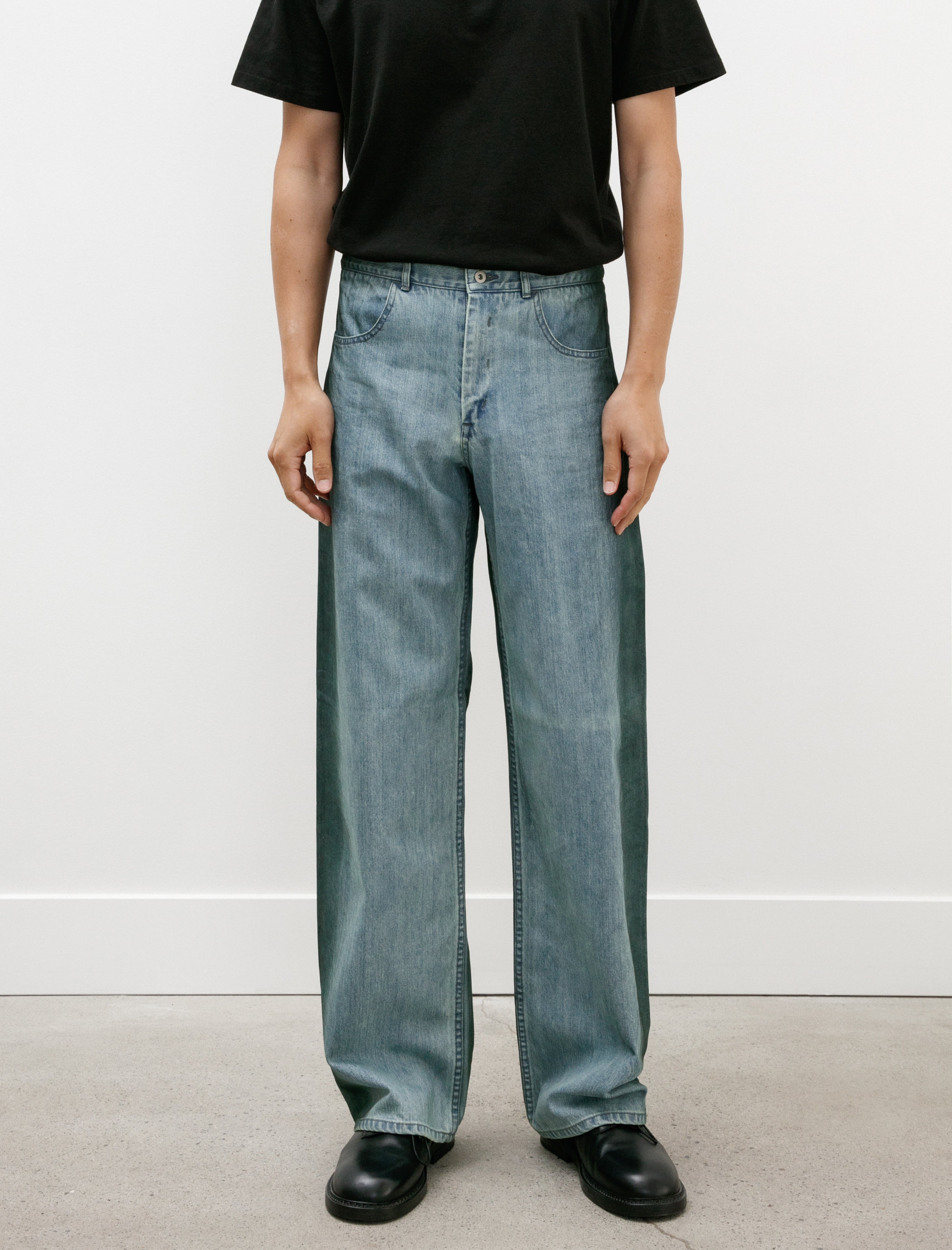 Tofu Brother Jeans Hand Spray Denim Faded Indigo