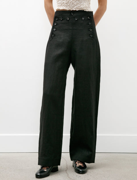 Bode Linen Sailor Trousers Black