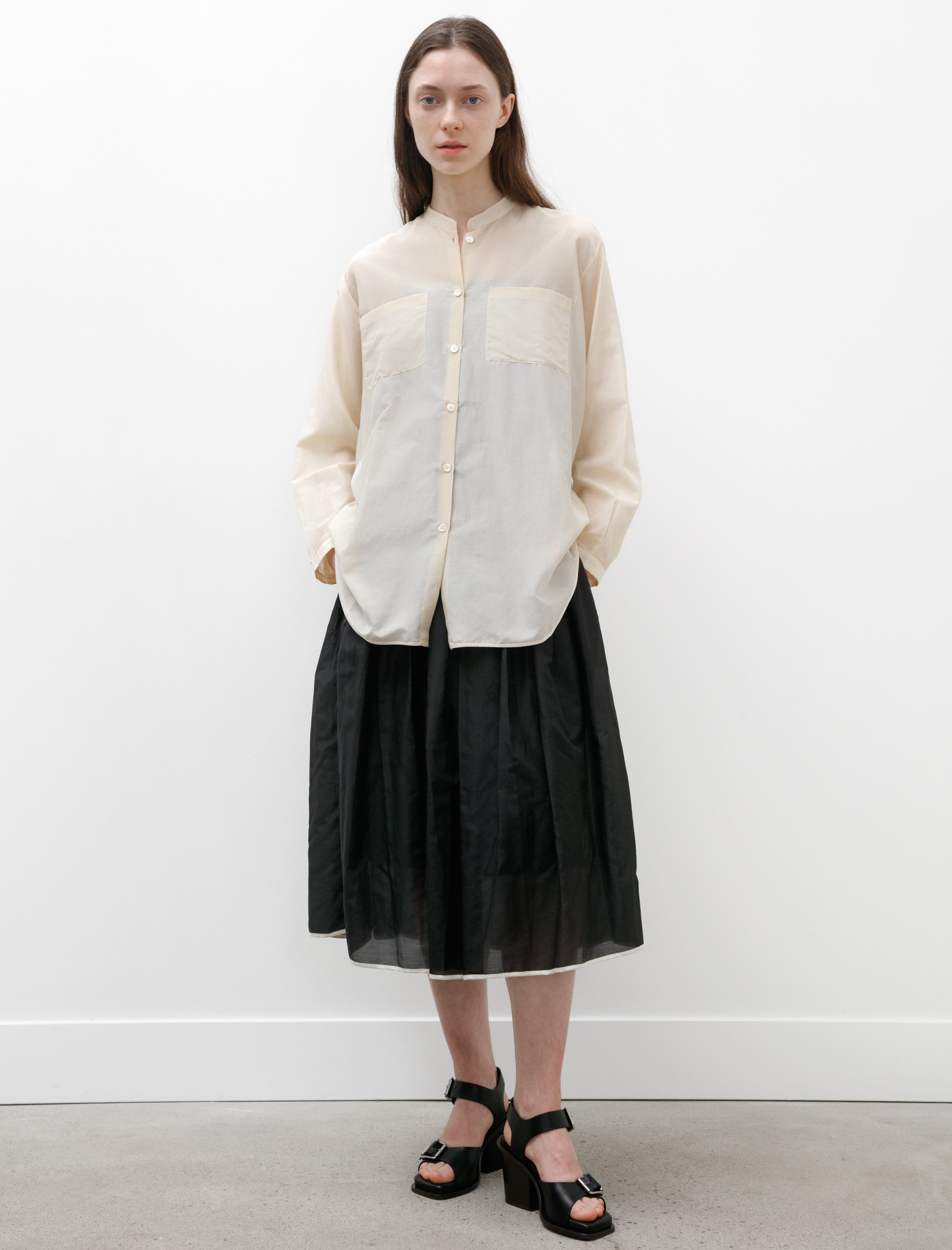 Sara Lanzi Oversize Shirt Voile Ivory