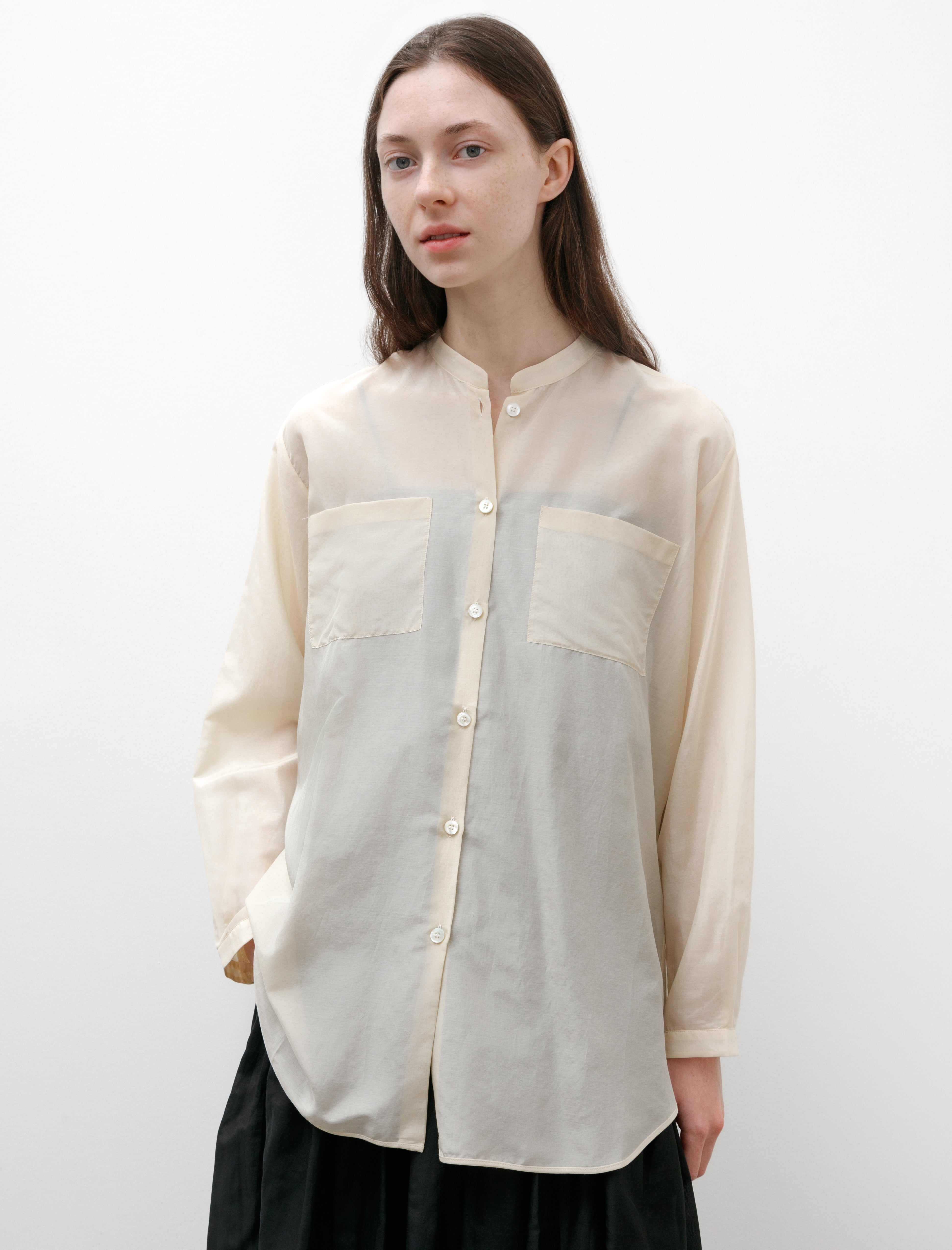 Sara Lanzi Oversize Shirt Voile Ivory