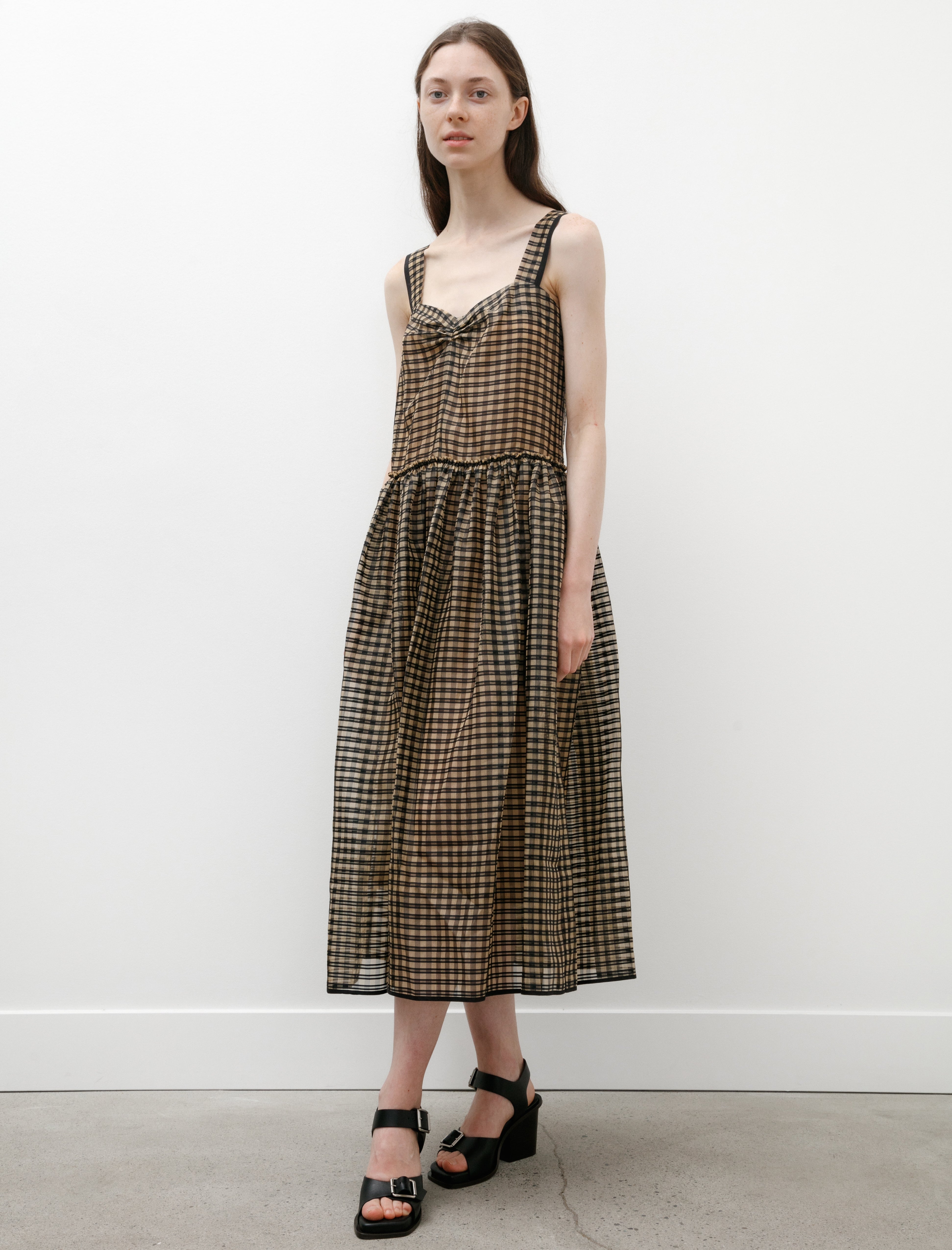 Sara Lanzi Strap Dress Vichy Check