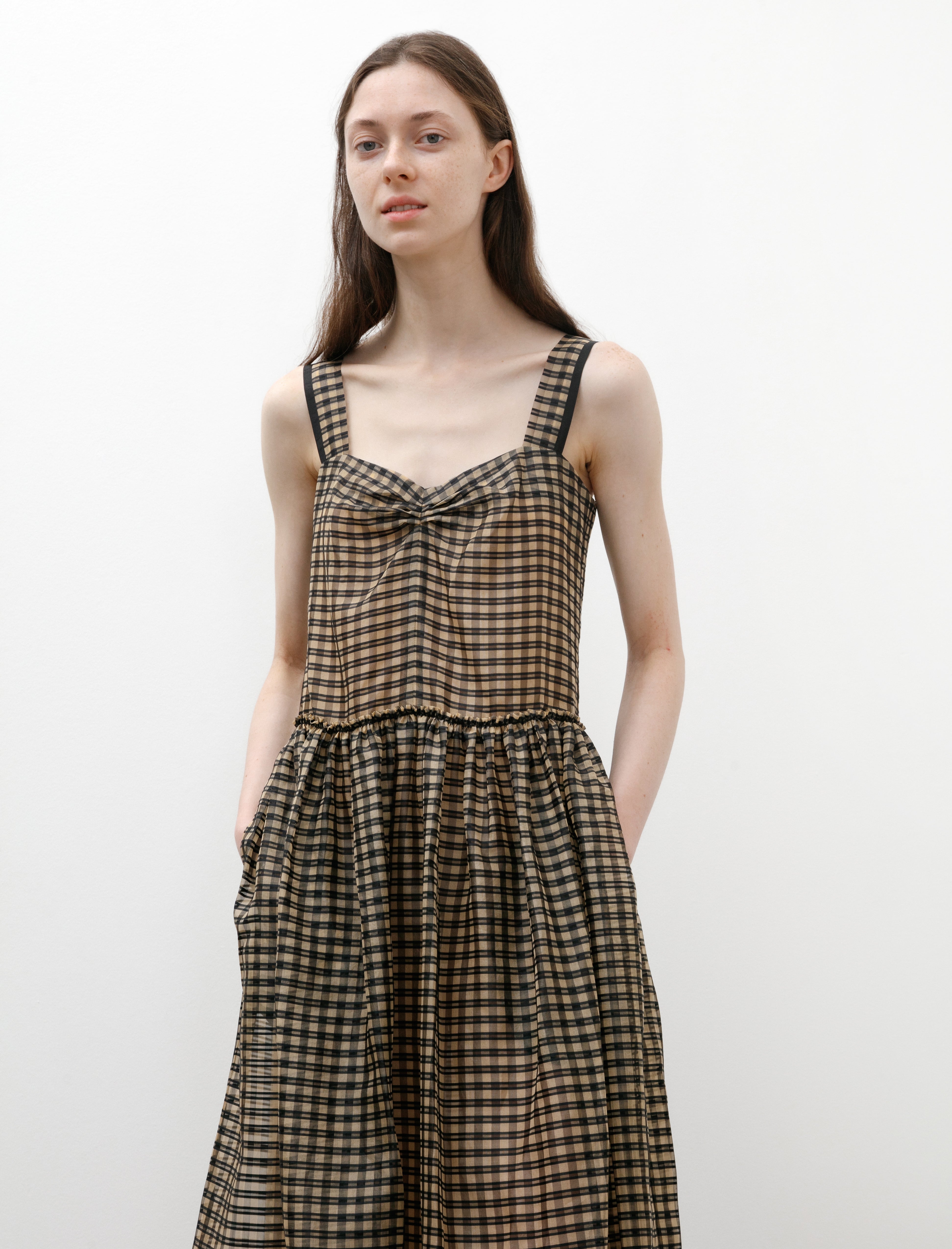 Sara Lanzi Strap Dress Vichy Check