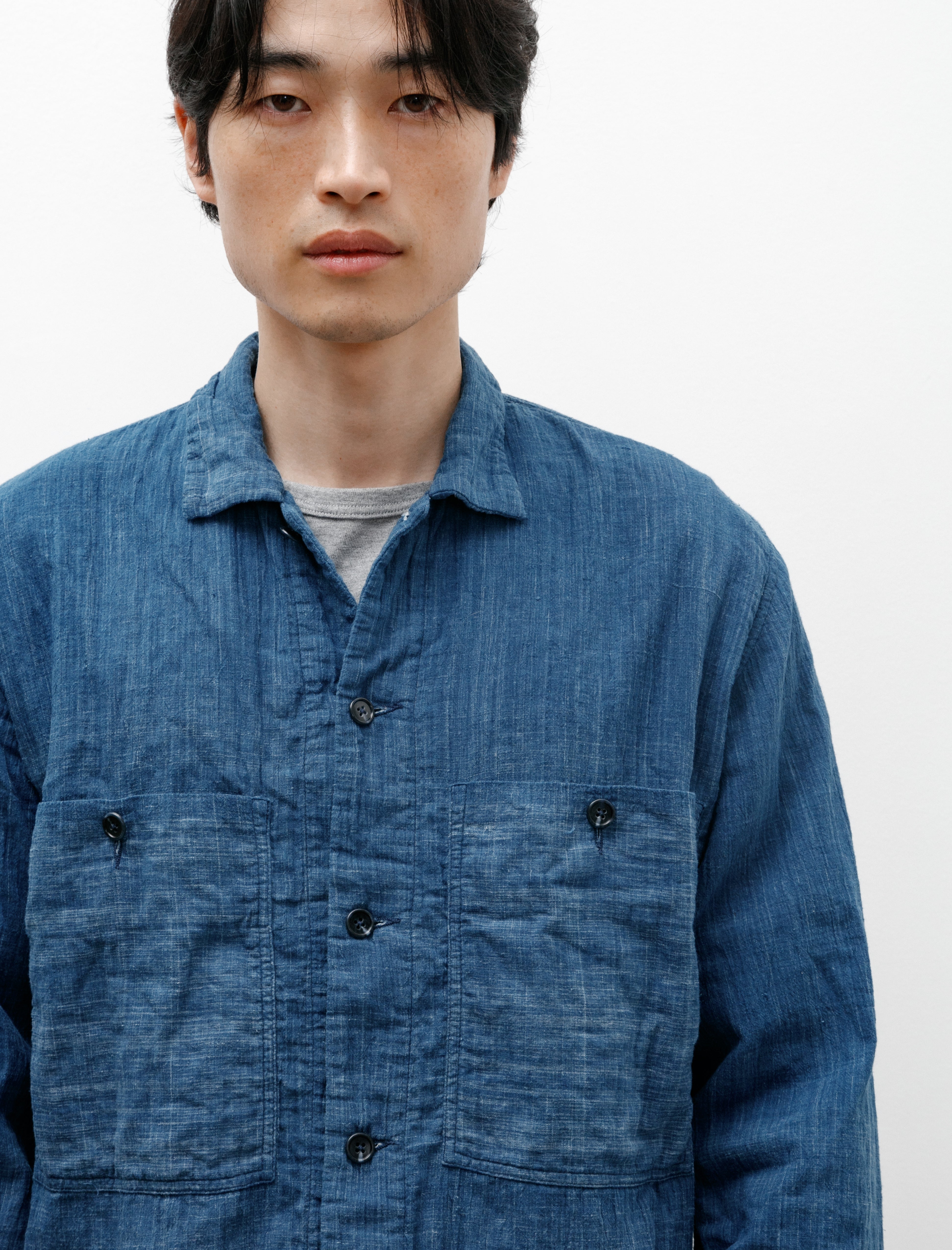 Oliver Church Industrial Over Shirt Handwoven Indigo Cotton Lined