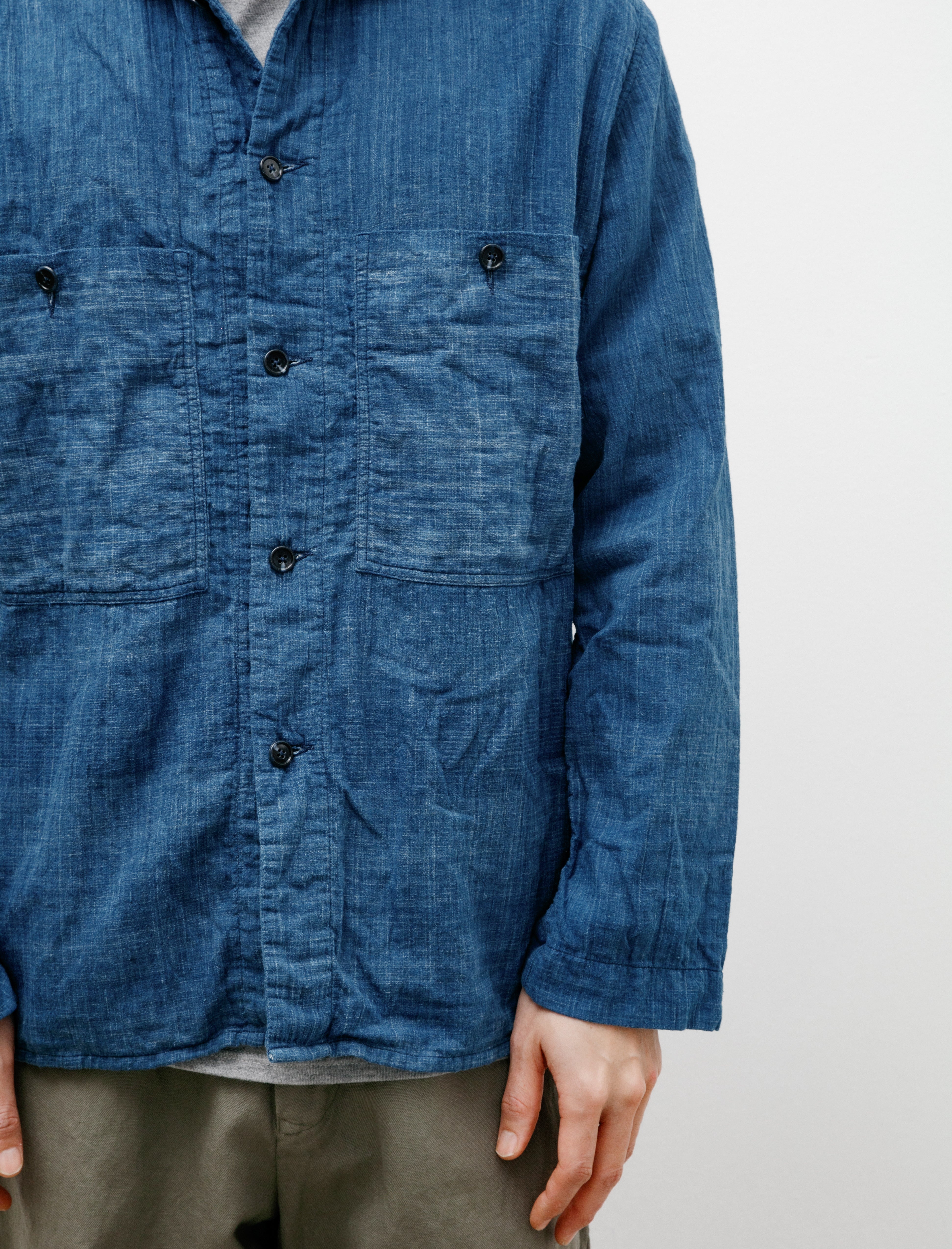 Oliver Church Industrial Over Shirt Handwoven Indigo Cotton Lined