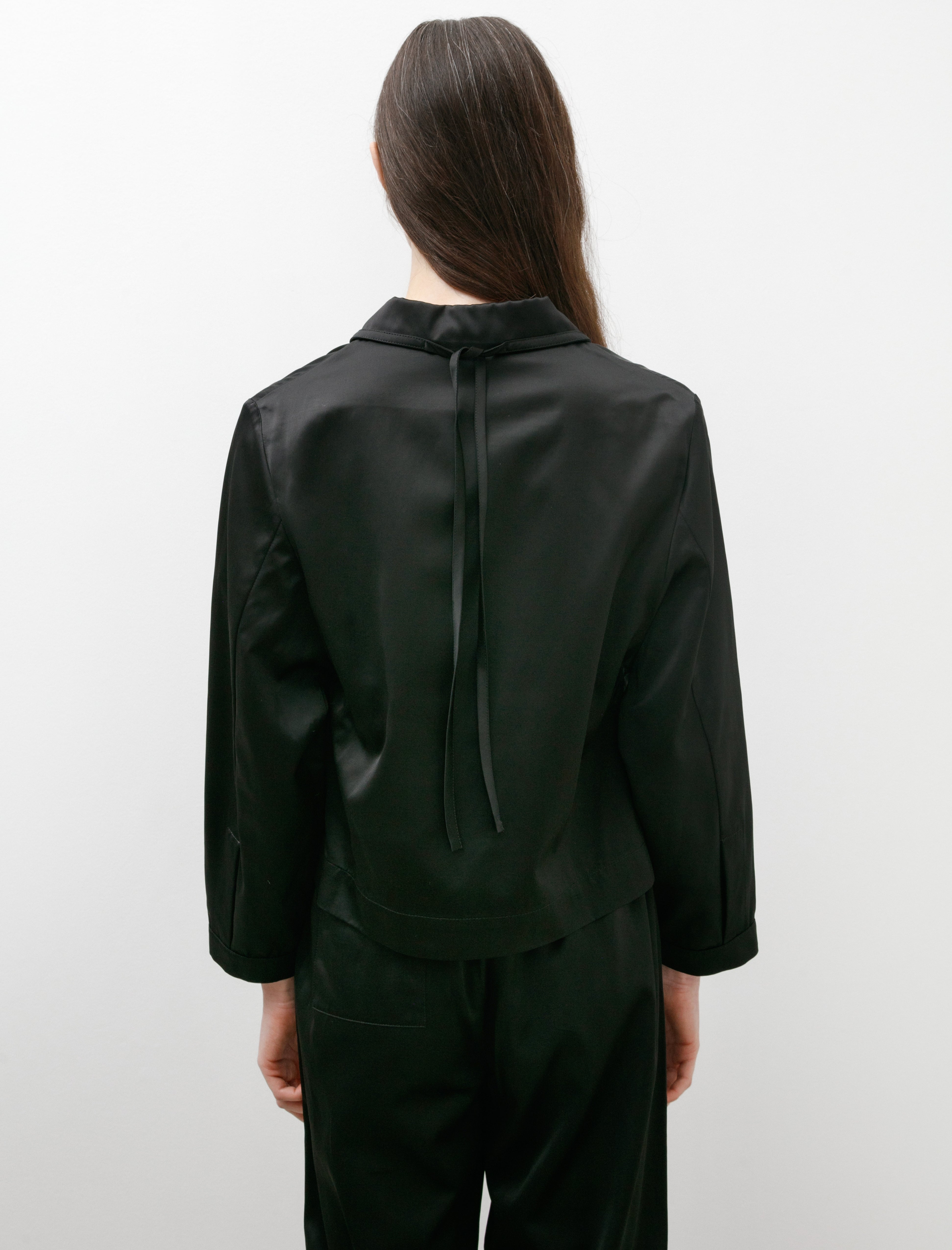 Sara Lanzi Boxy Jacket Satin Black