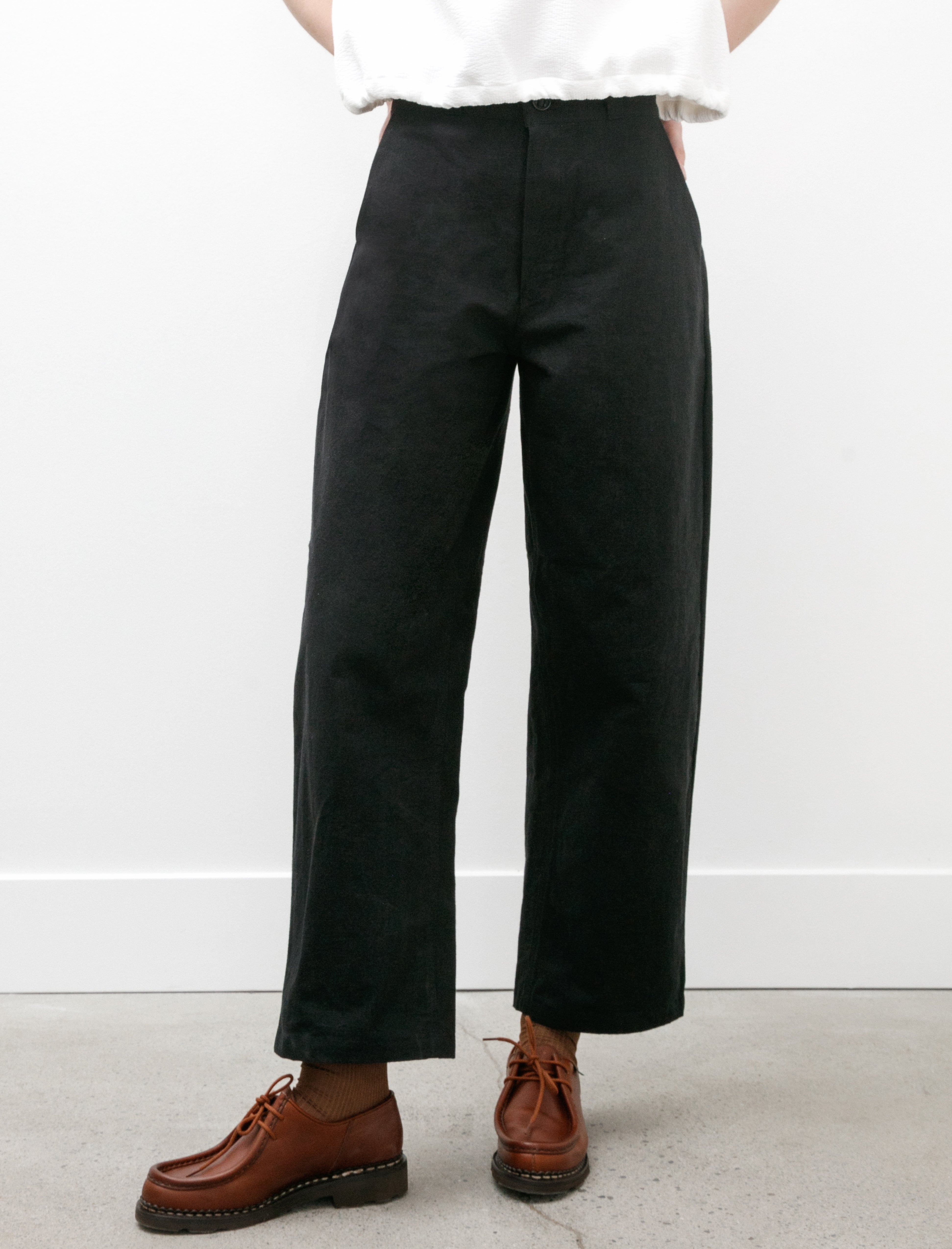 MAN-TLE W-R0P4 High Waist Pants Black Wax