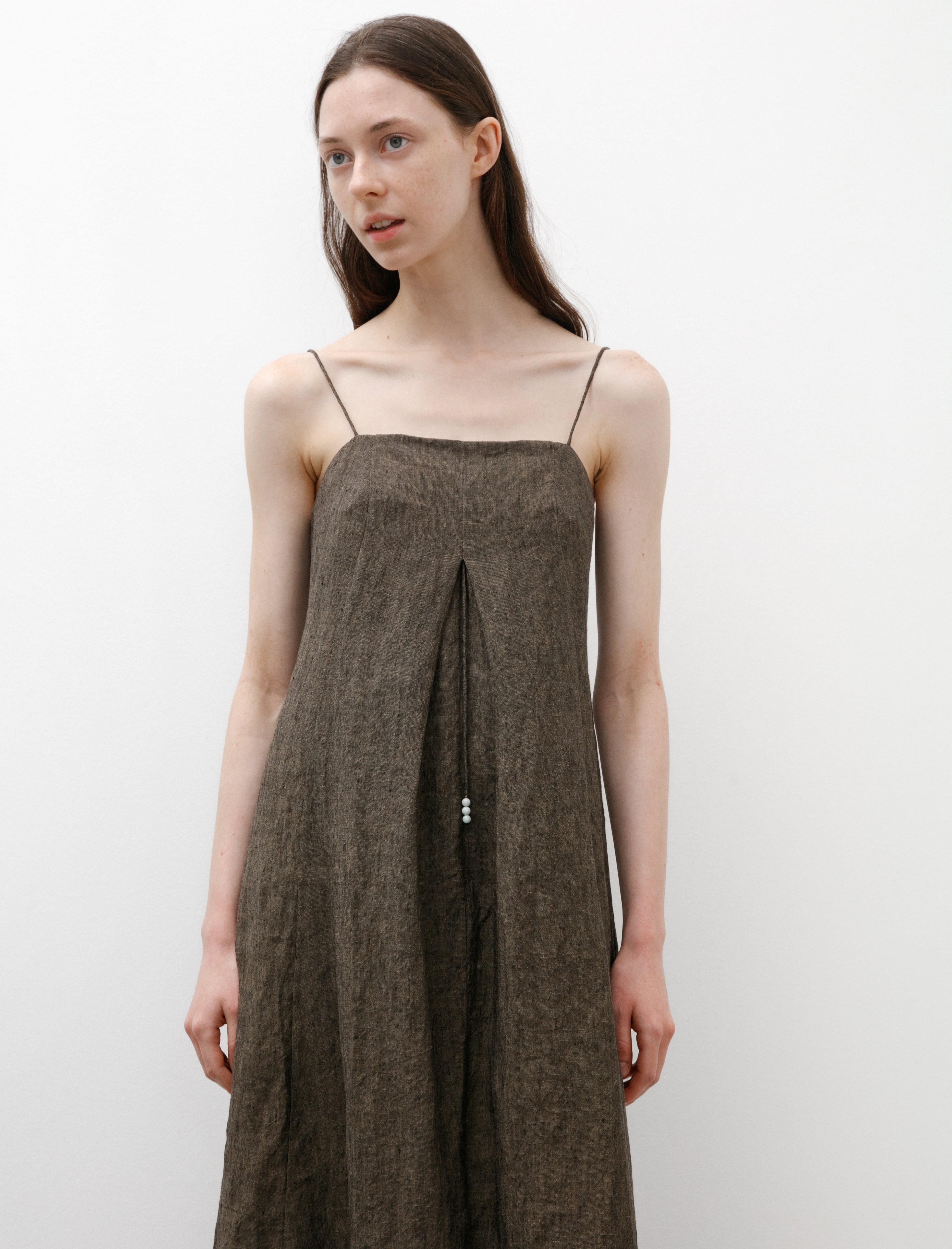 seventyfive Long Slip Dress Walnut Linen