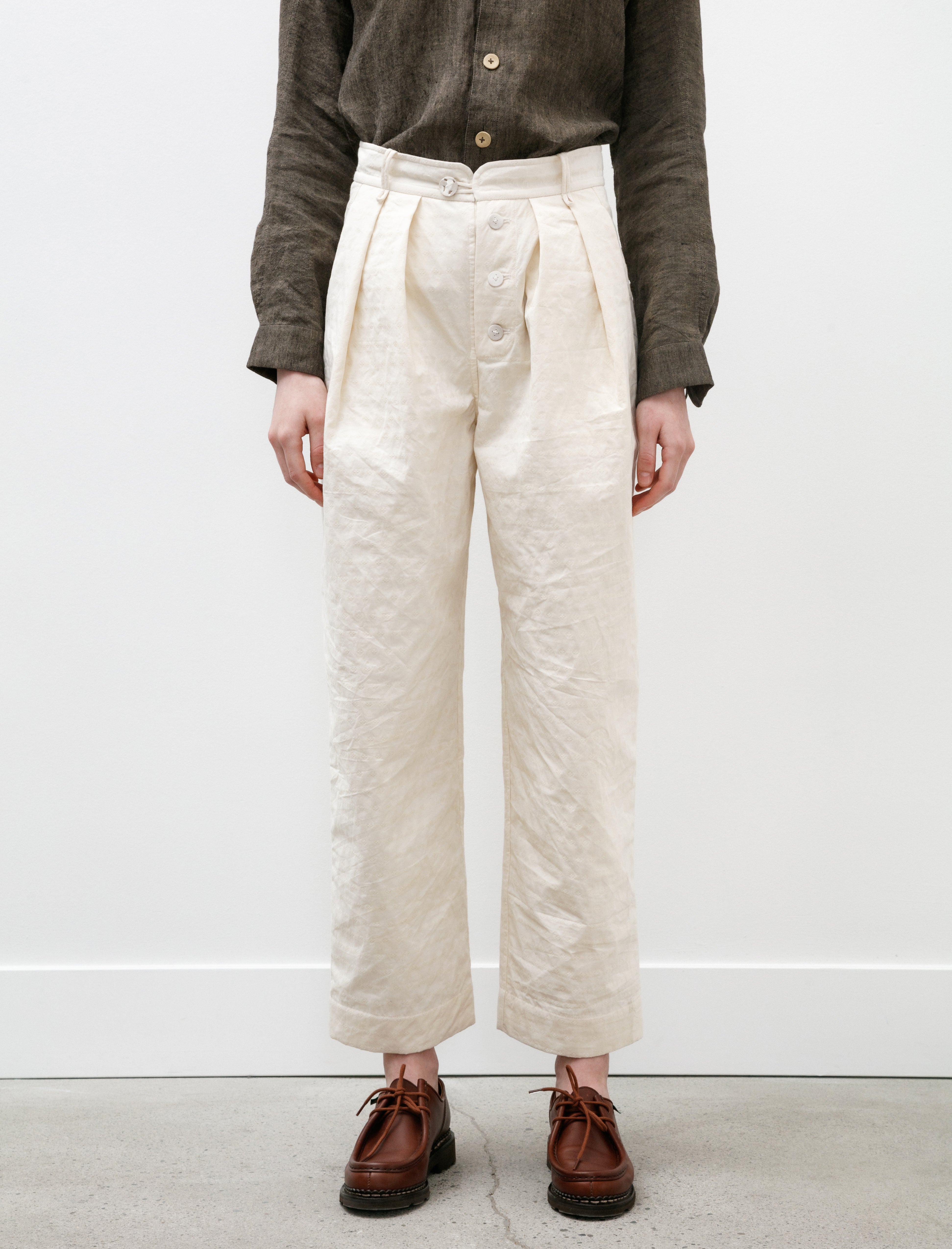 seventyfive Double Pleated Trousers Ivory