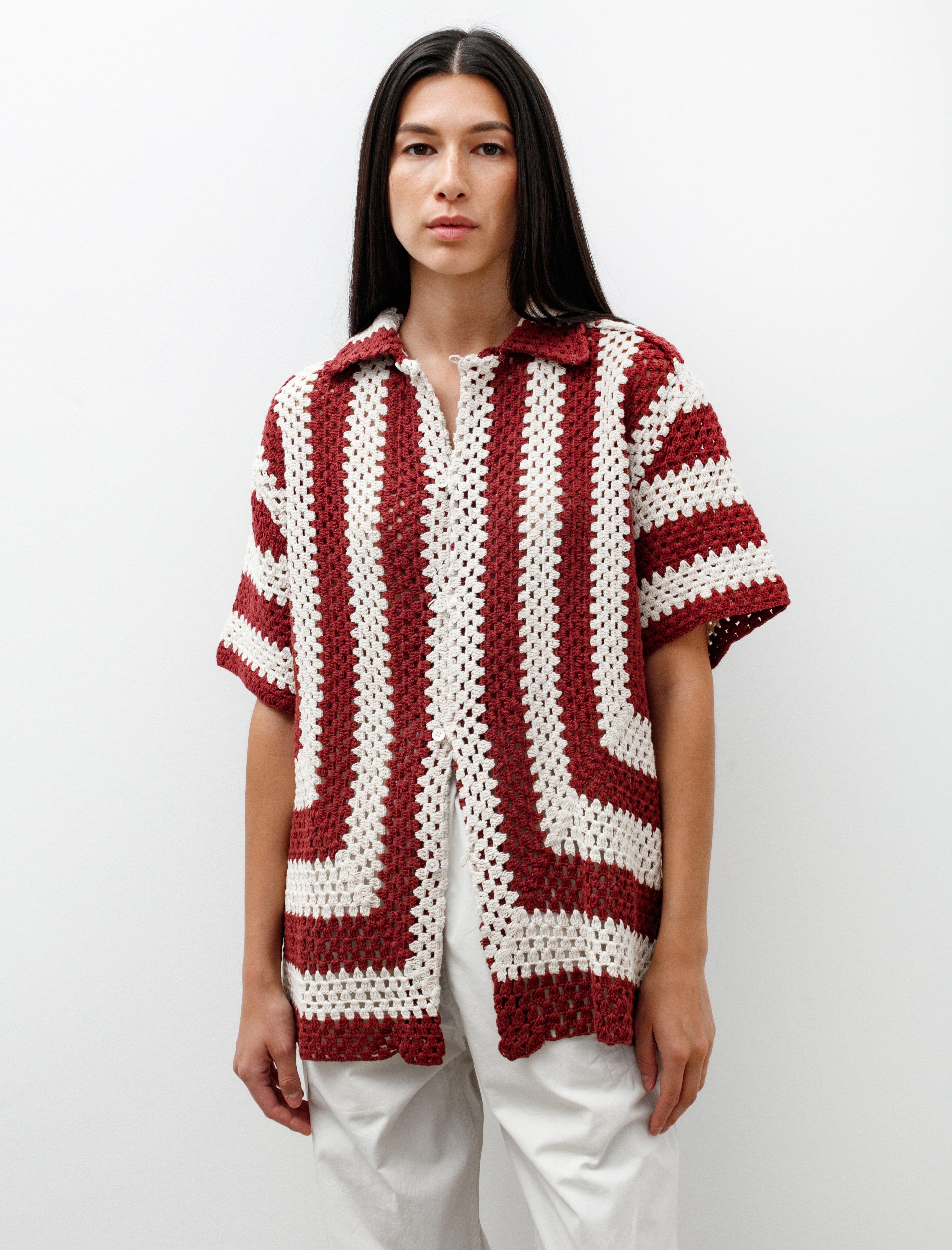 Bode Flagship Crochet Shirt Paprika Cream – Neighbour