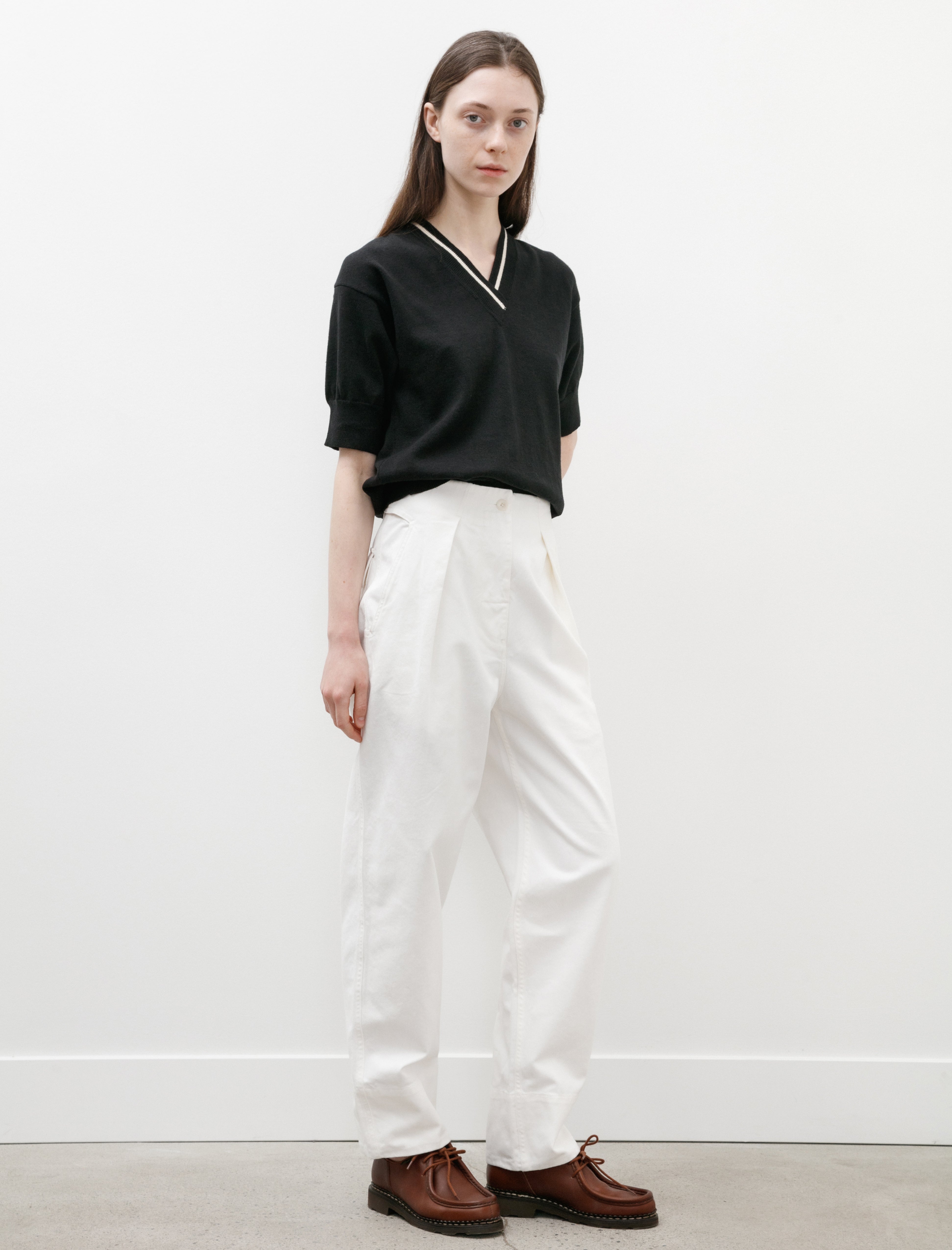 MHL Cinch Back Trousers Soft Twill Off White