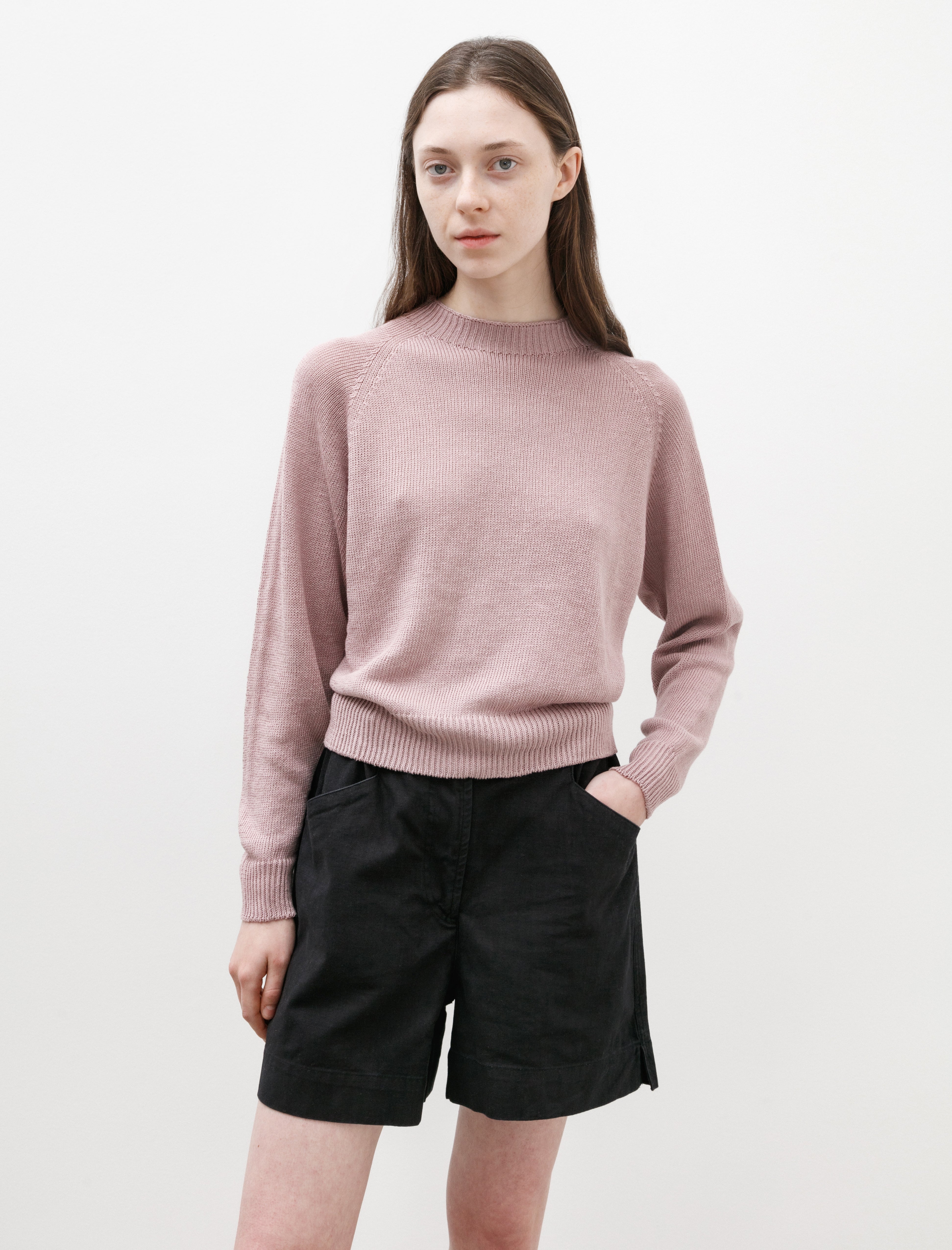 Margaret Howell Short Classic Crewneck Linen Cotton Lavender