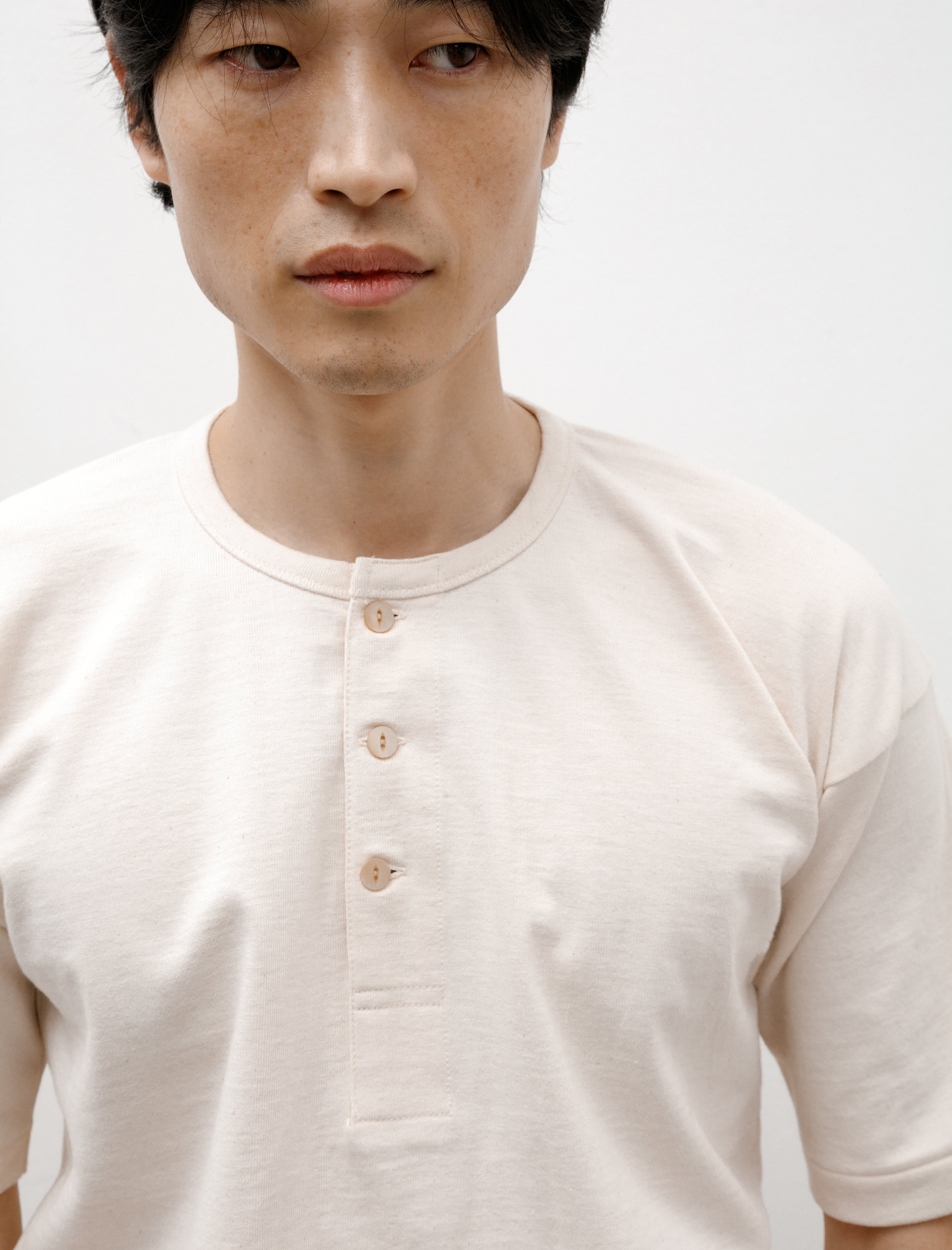 Taiga Takahashi Lot 613 Henry Neck Shirt Ivory