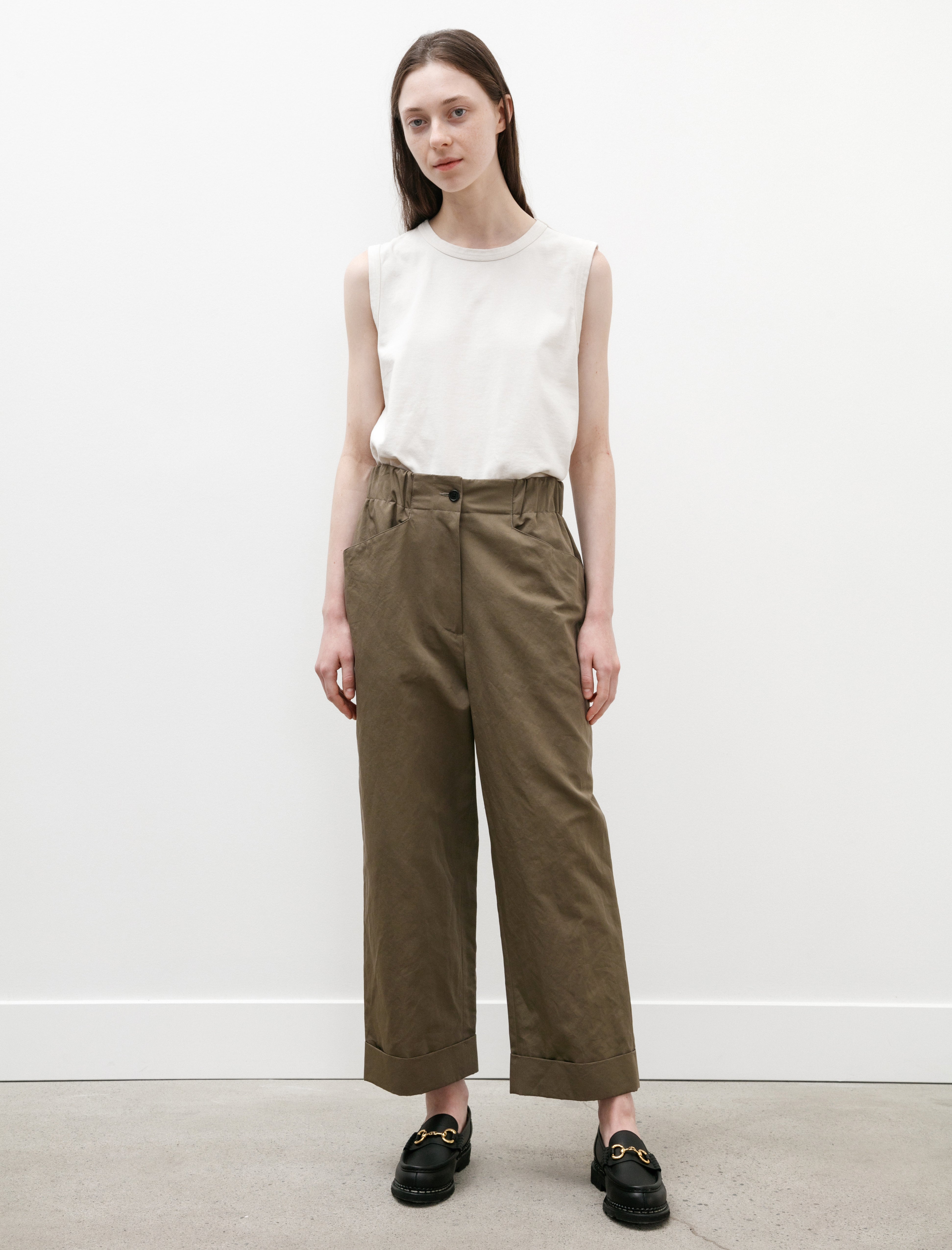 Margaret Howell Relaxed Crop Cotton Linen Twill Mouse