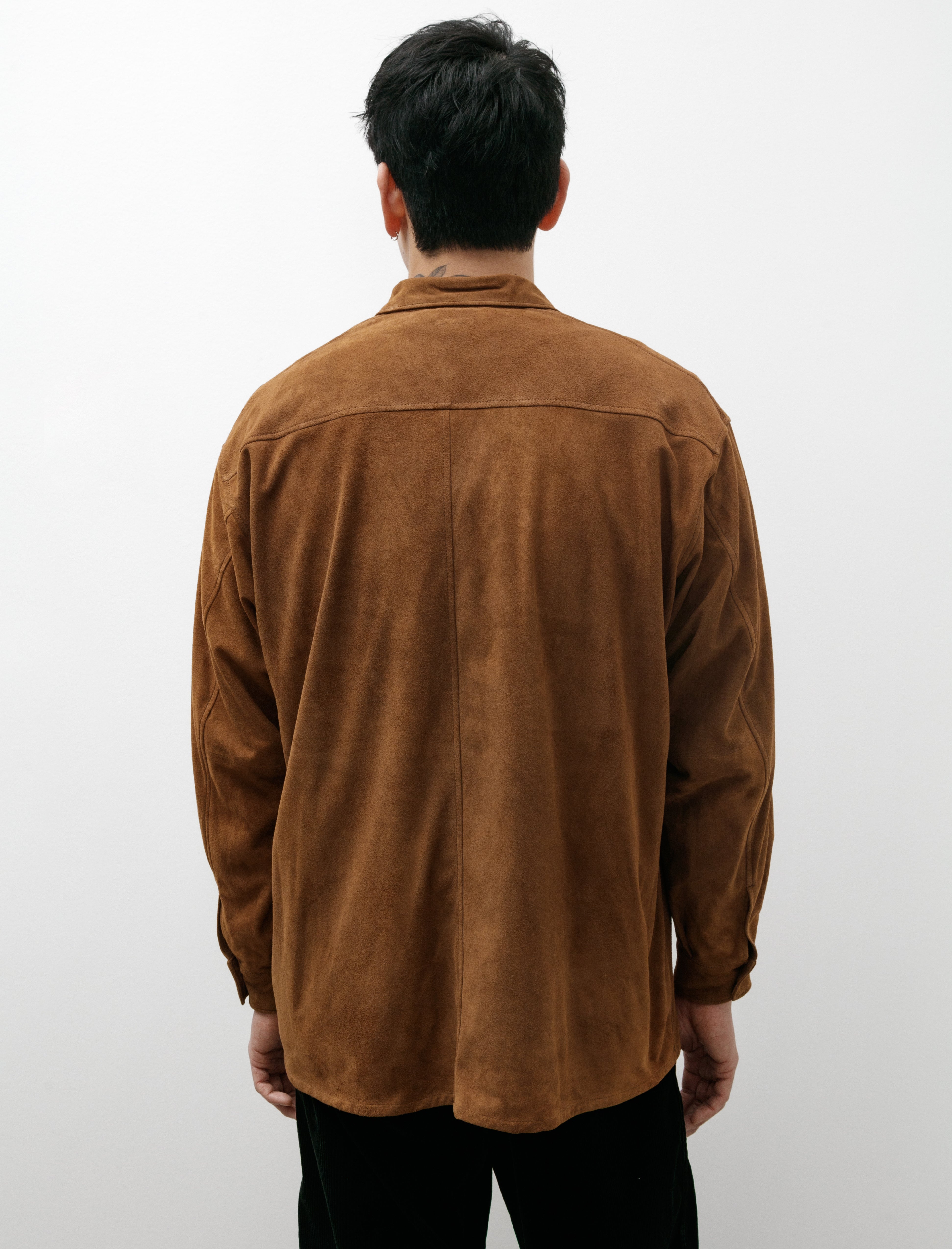 Comoli Suede Shirt Jacket Brown