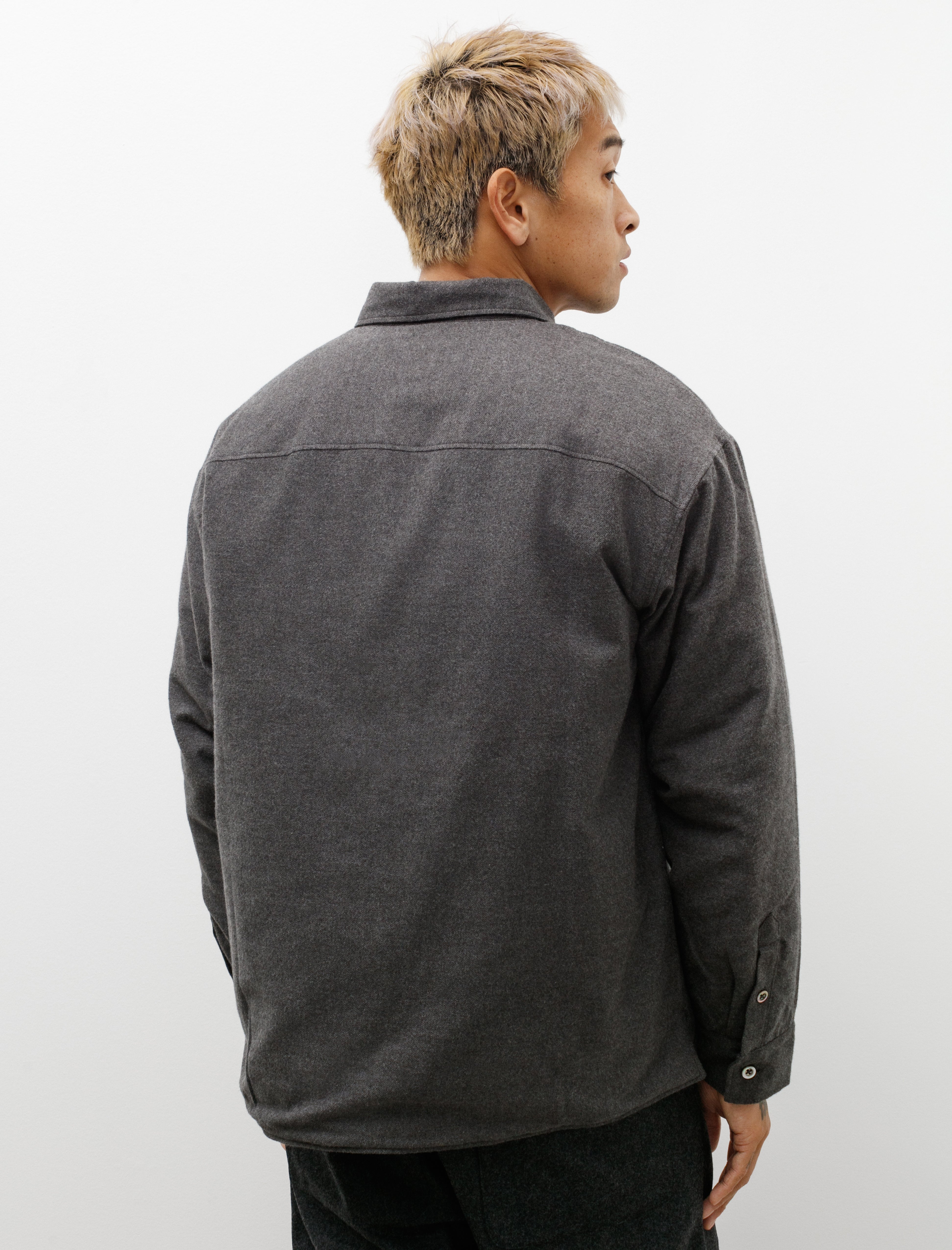 Arpenteur Twin Overshirt Cotton Yak Flannel Charcoal