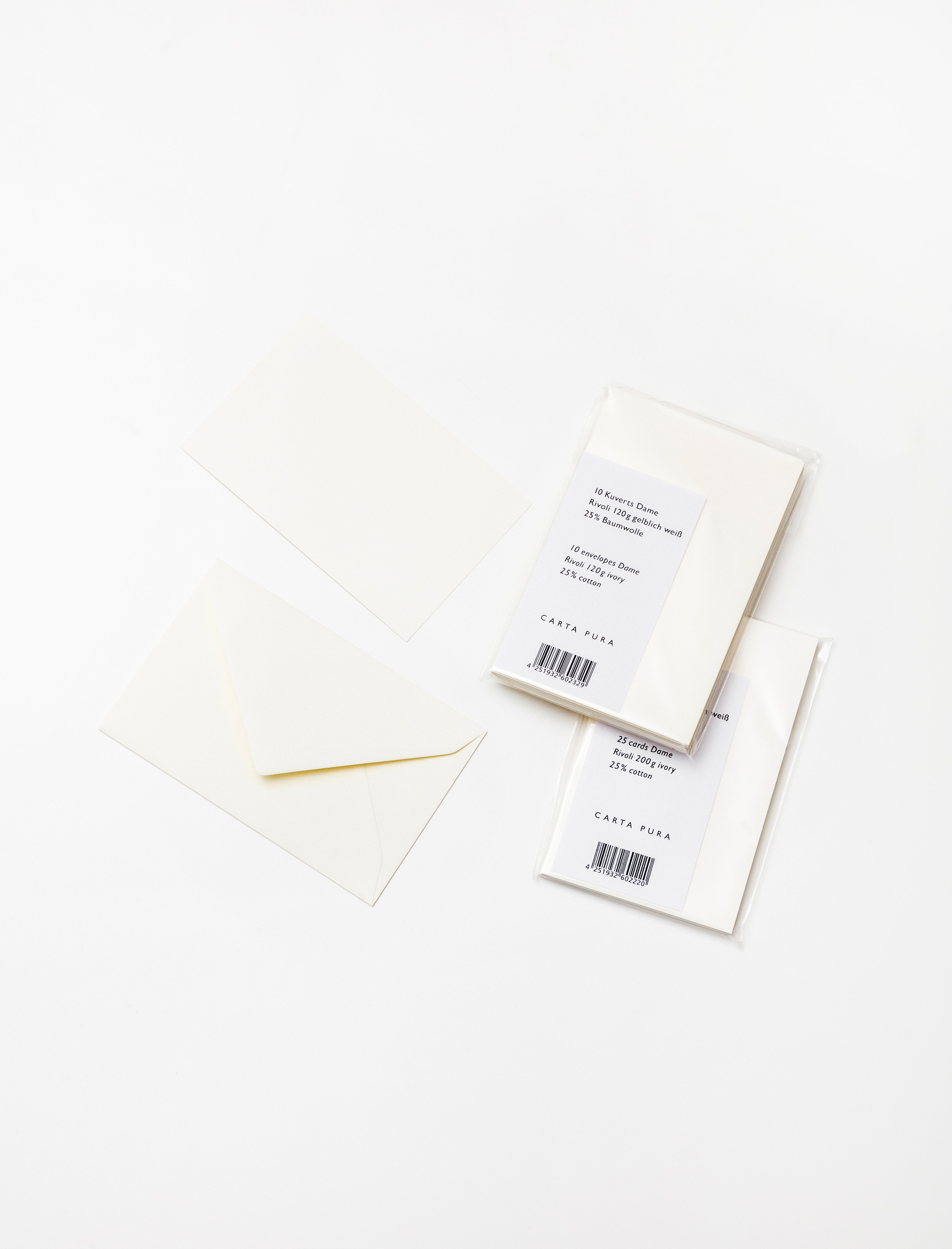 Carta Pura Rivoli Dame Folded Cards White