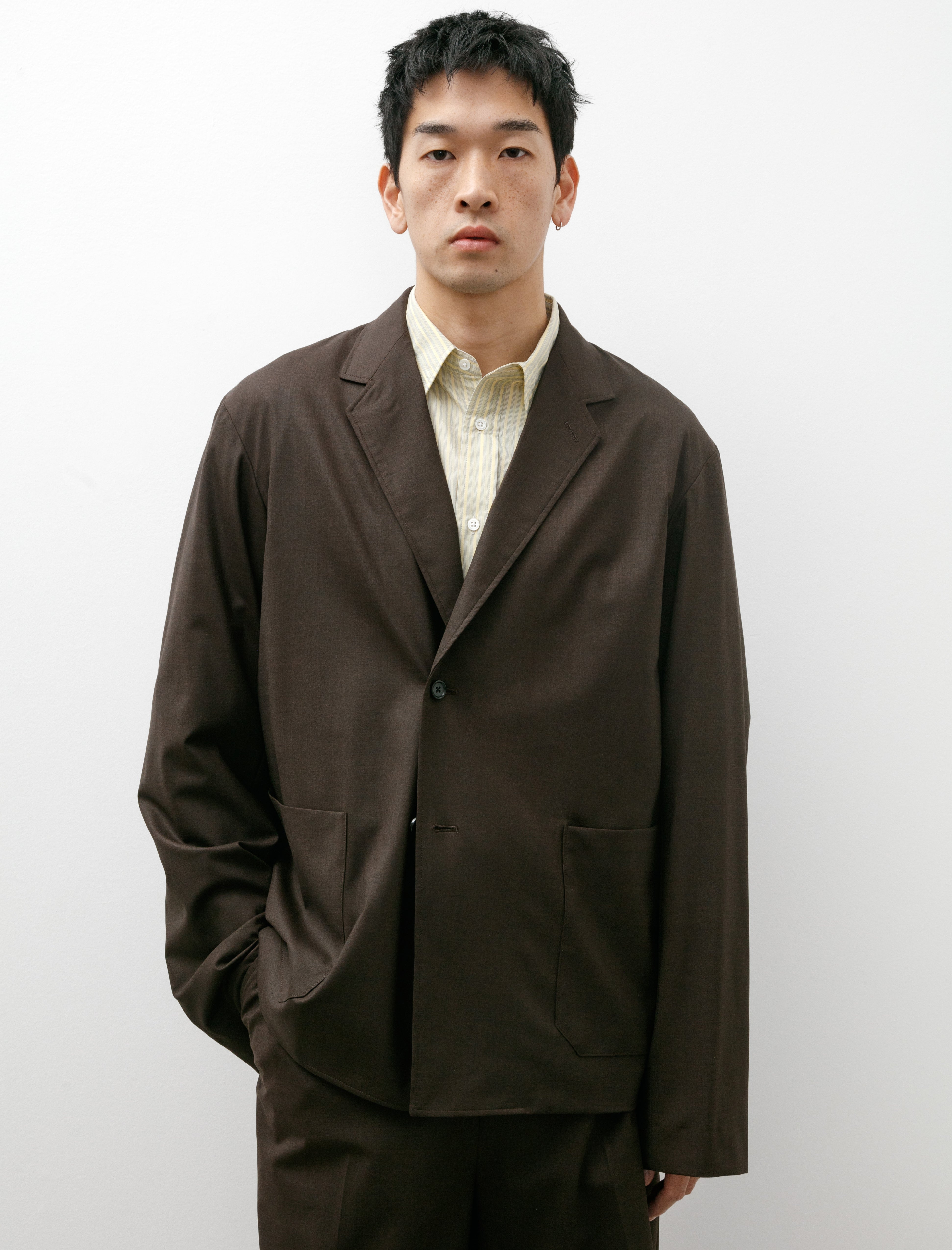 Ernie Palo Stretch Wool Jacket Brown