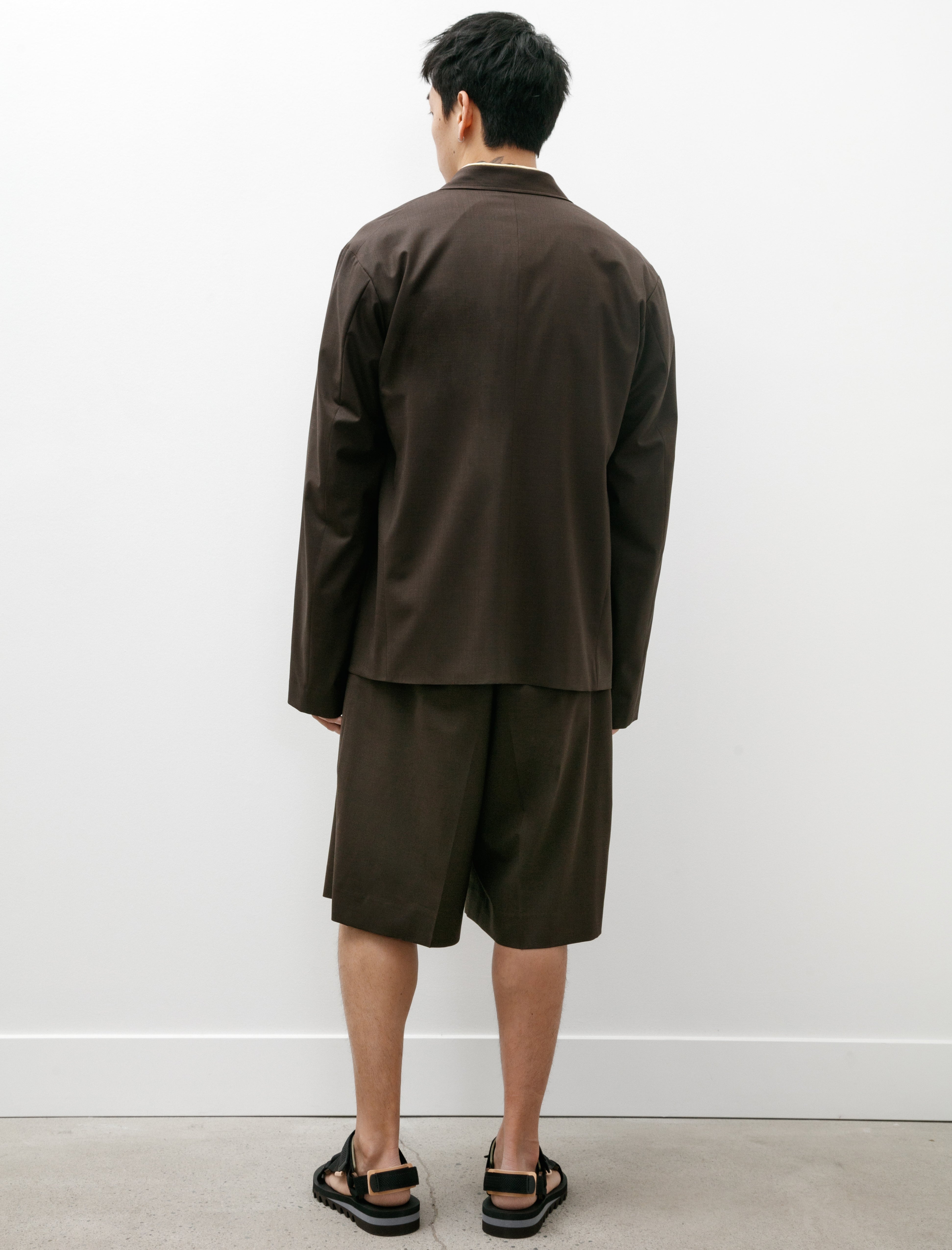 Ernie Palo Wool Belted Half Pants Brown