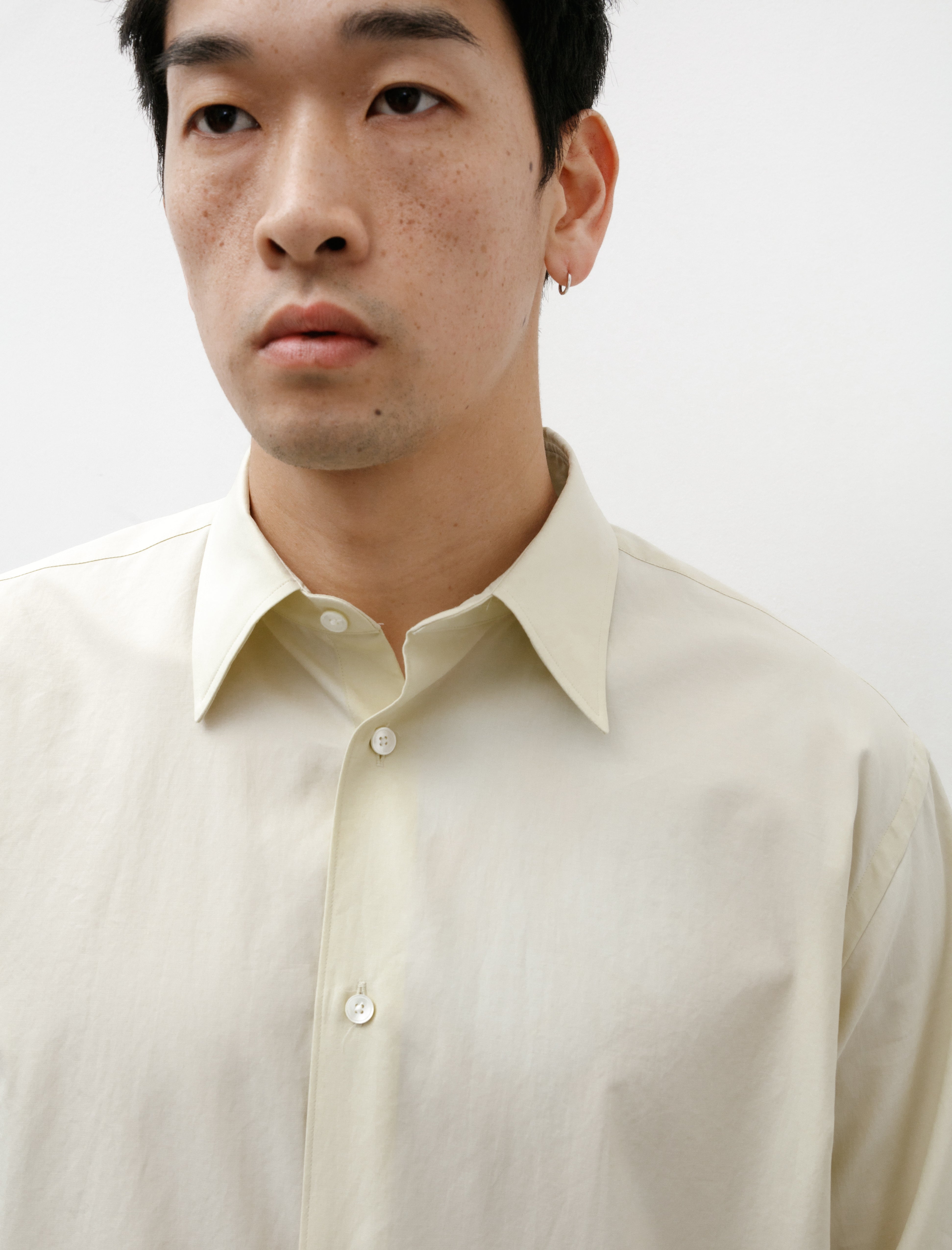 Auralee Washed Finx Twill Shirt Light Yellow