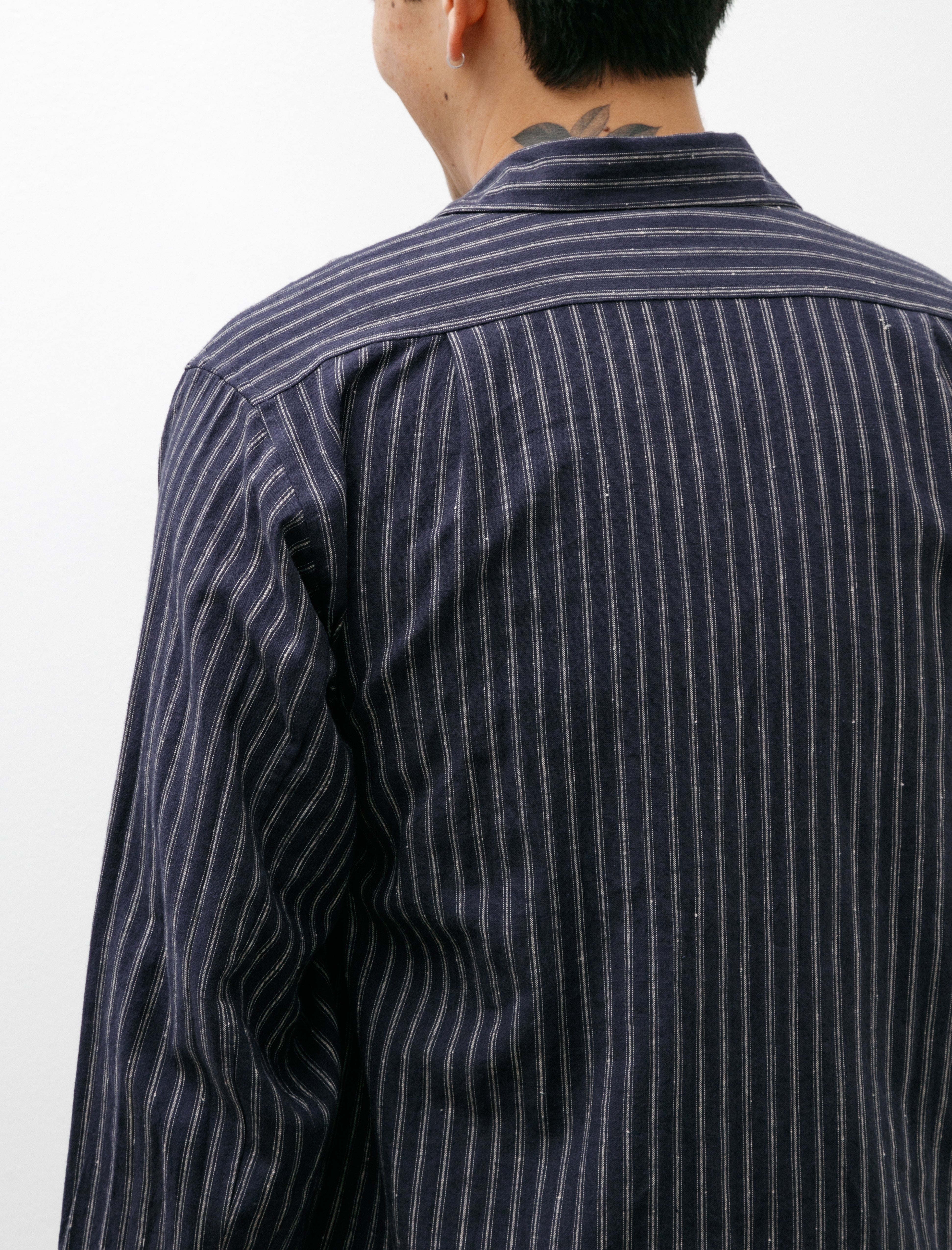 Frank Leder Striped Cotton Linen Shirt