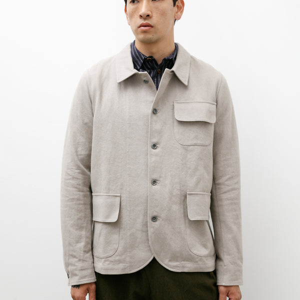 Natural Jacket Flax Cotton Grey