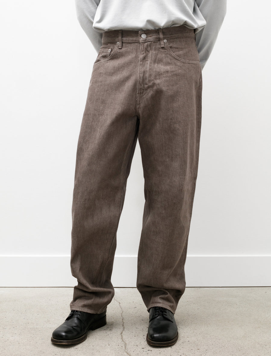 2022最新のスタイル HARD TWIST FADED BROWN DENIM WIDE PANTS