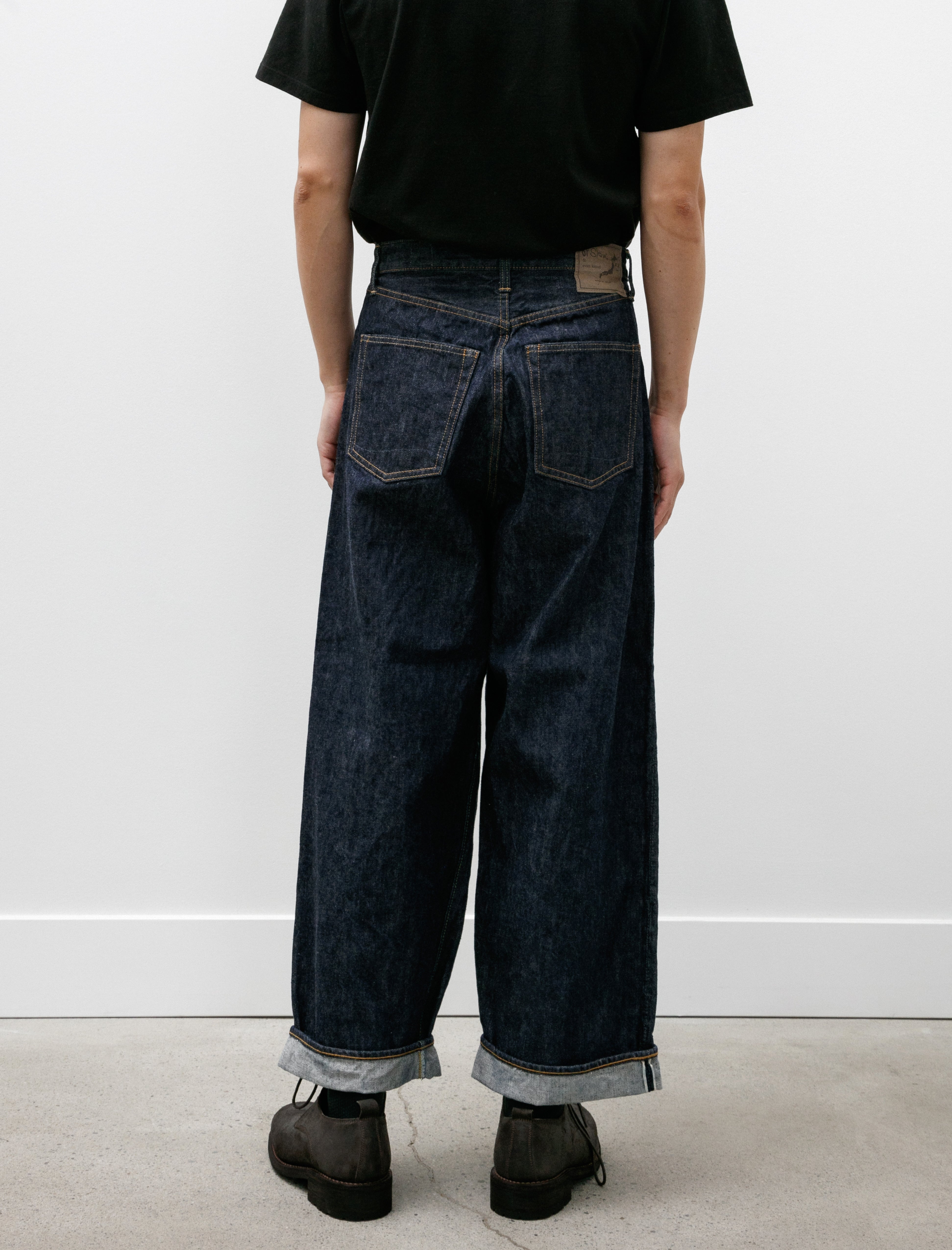 Evan Kinori orSlow Wide Leg Jean One Wash Denim Indigo