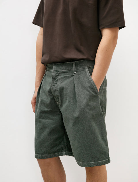 Arpenteur Page Shorts Stone Washed Denim Green