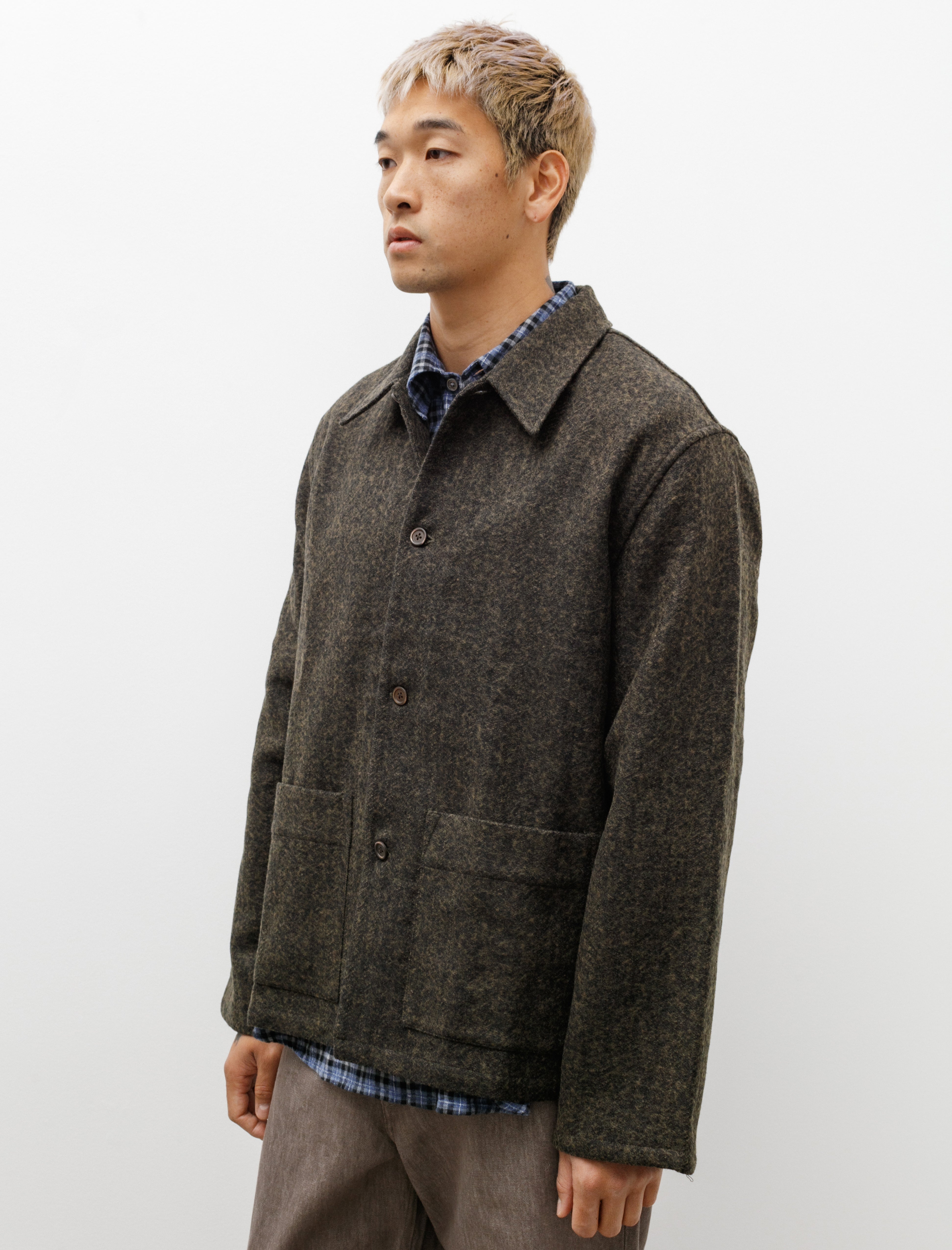 Haven Jacket Black/Moss Fuzz Wool