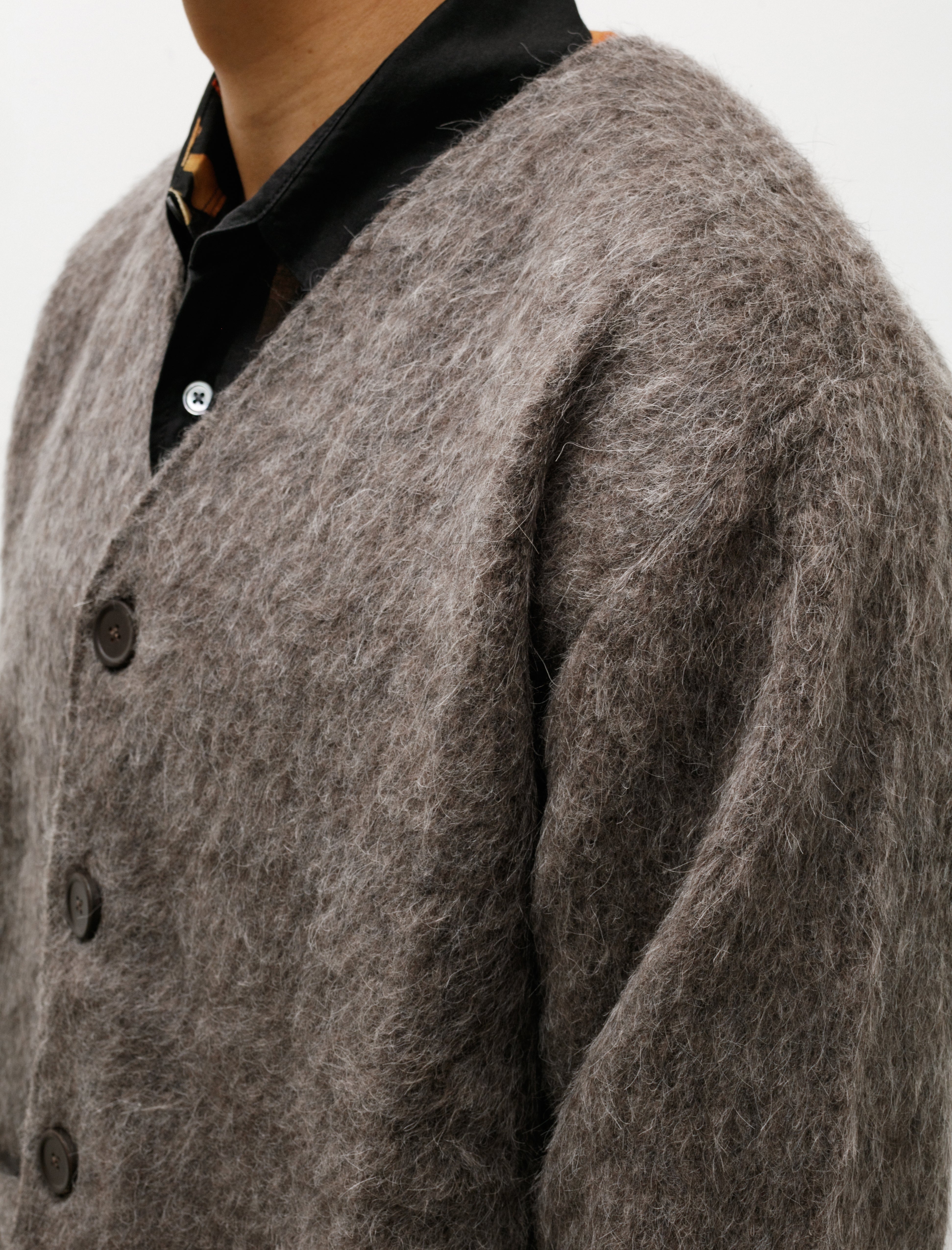 Cardigan Mole Grey Mohair