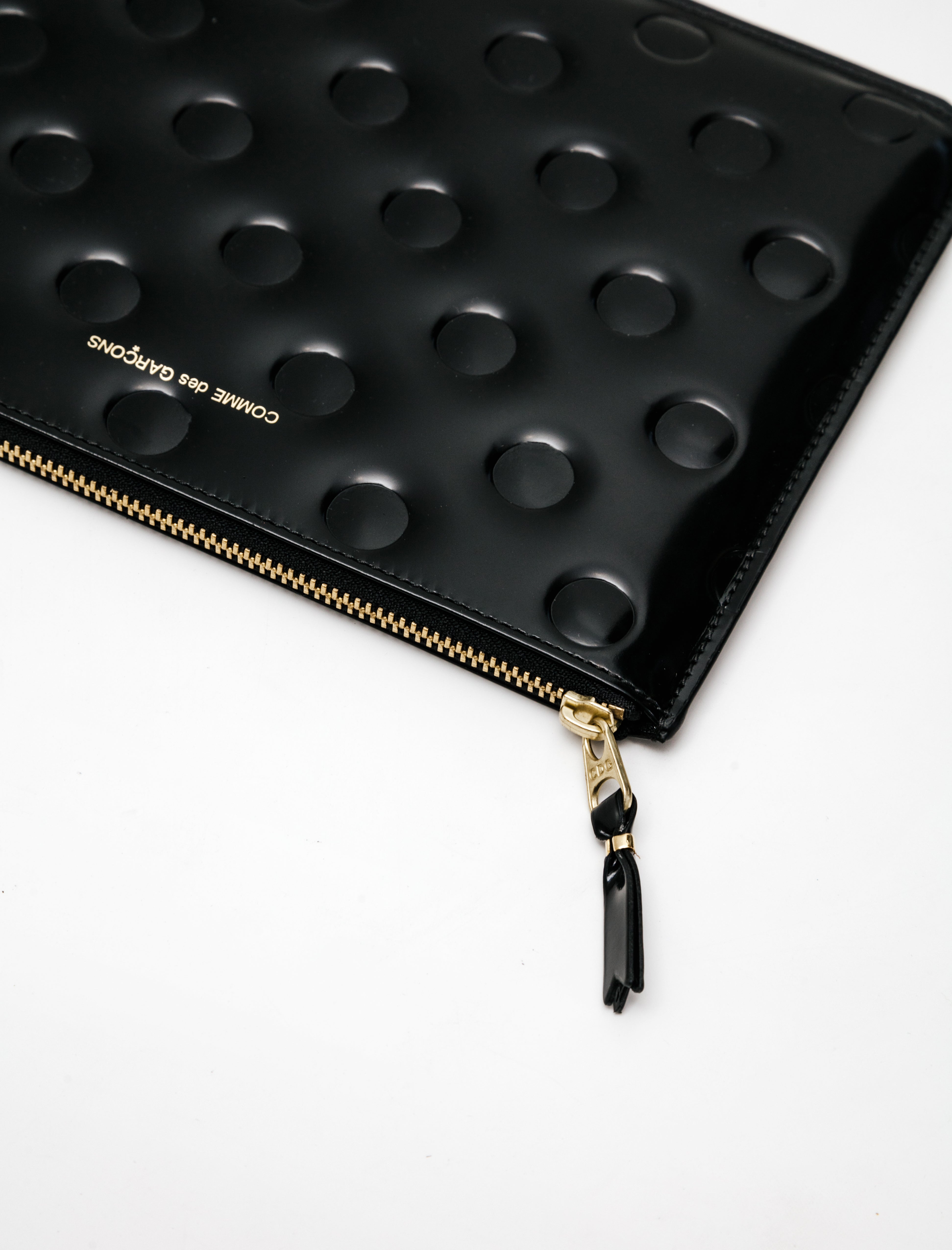 Comme Des Garcons Polka Dots Embossed Wallet Black SA5100NE