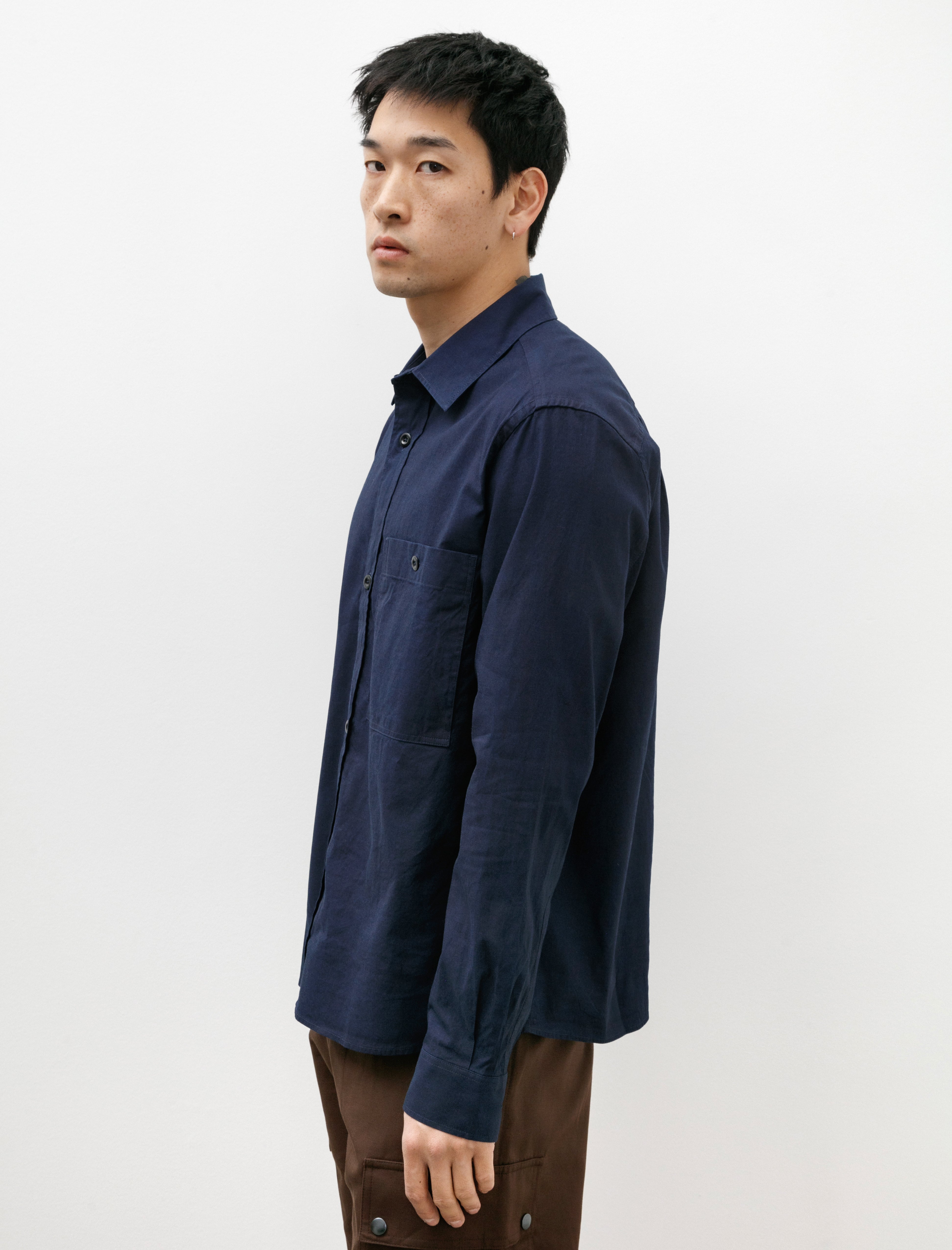 MHL Overall Shirt Indigo Cotton Plainweave