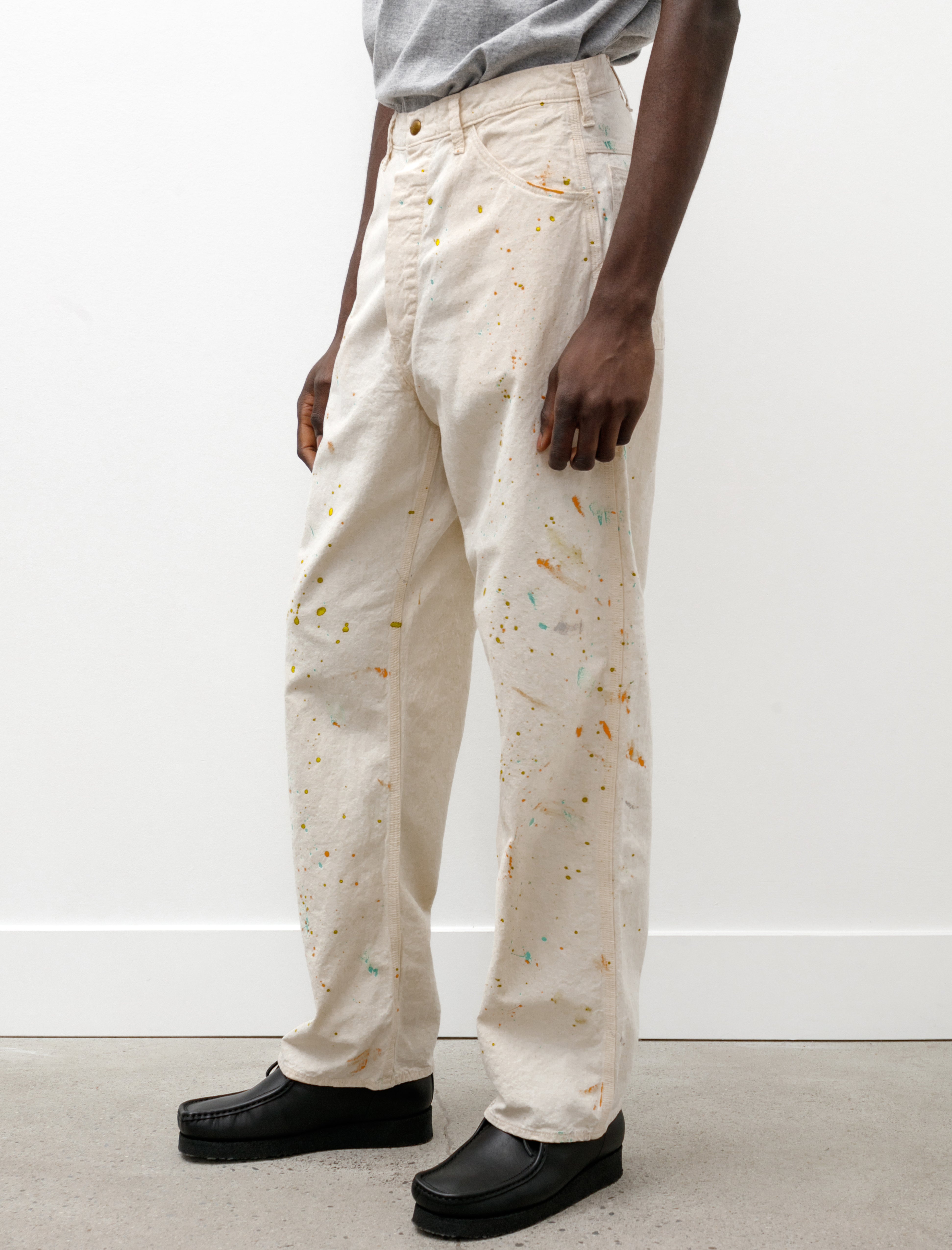 60s Painter Pants with Paint Ecru