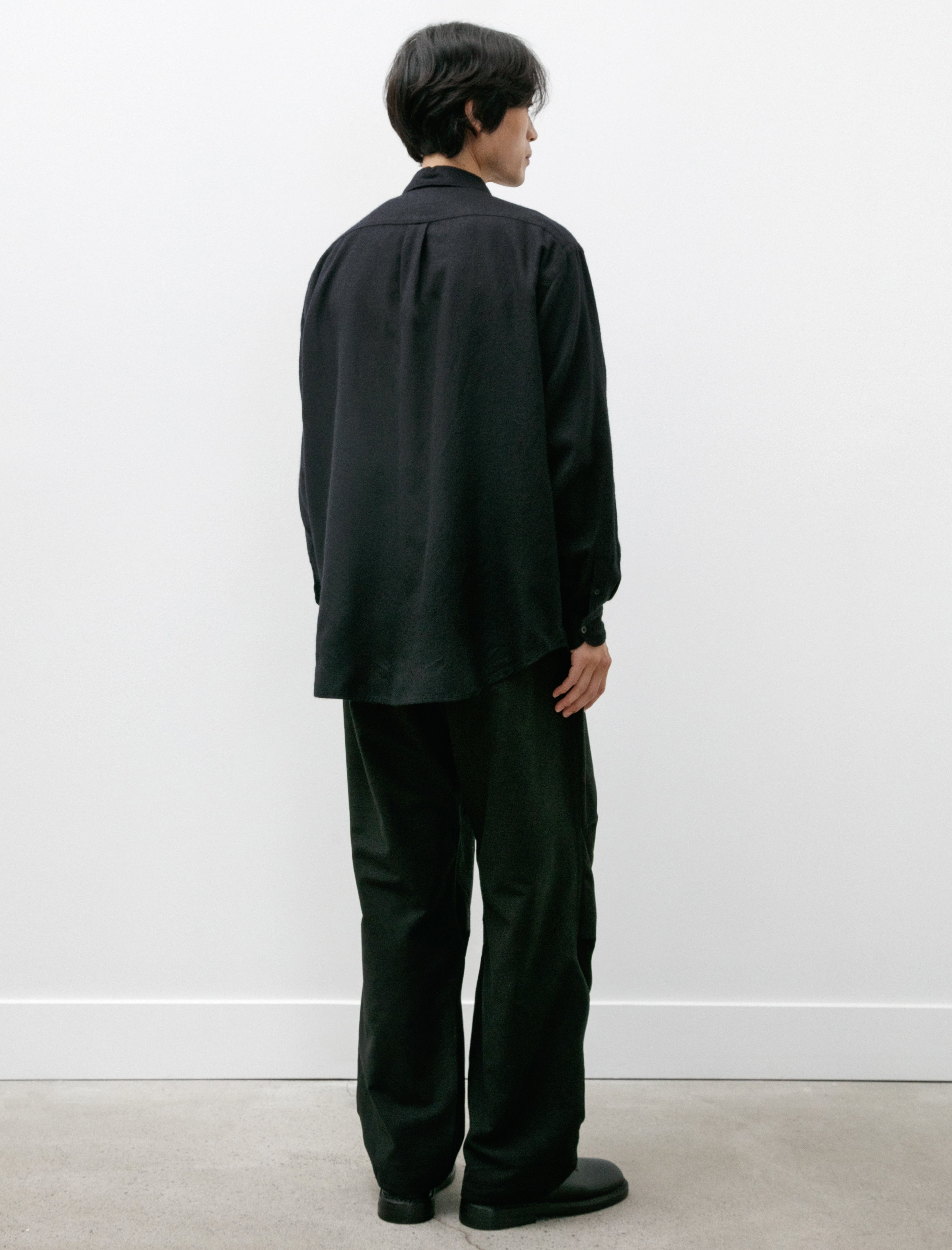 Comoli Moleskin Knee-Tucked Pants Black