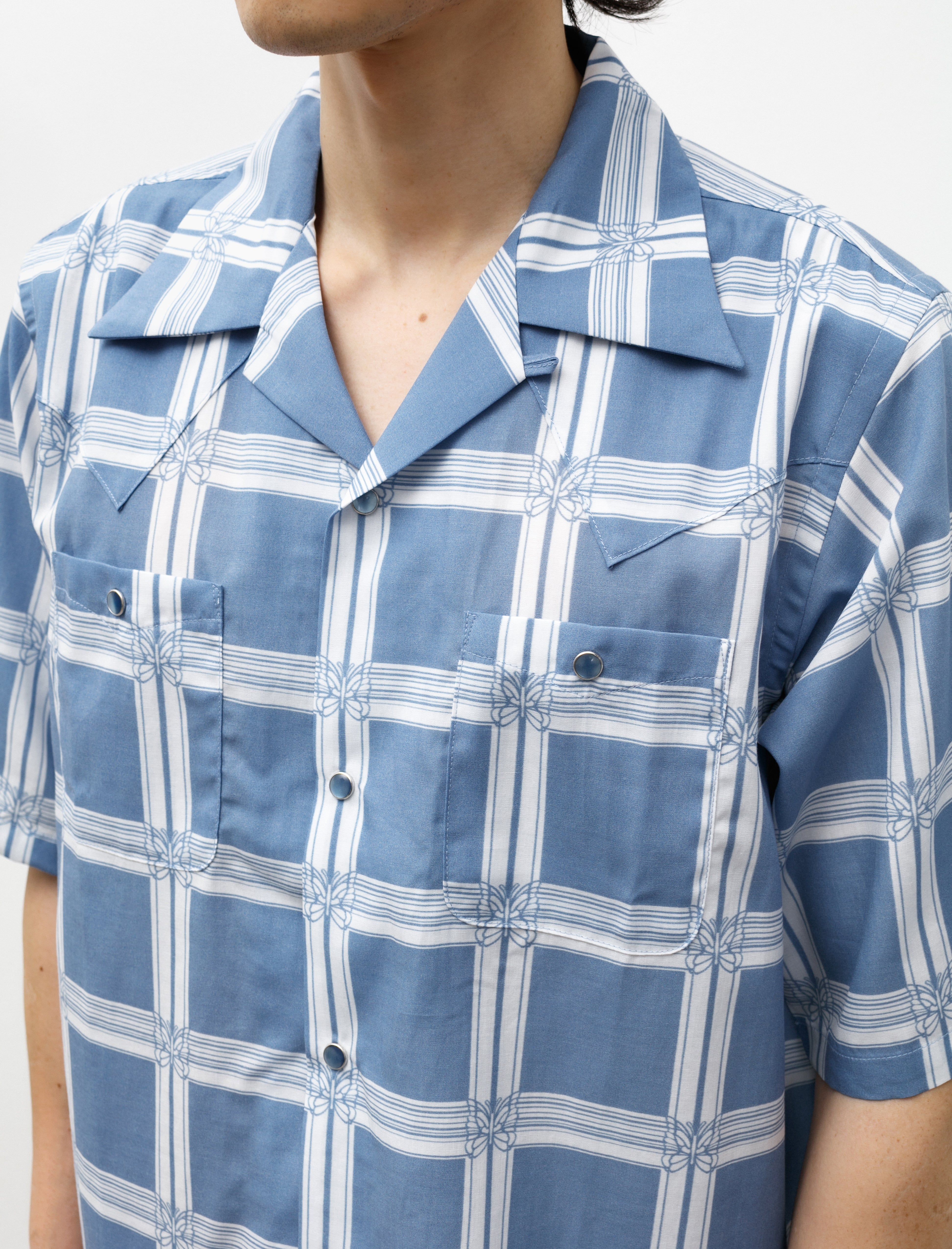 S/S Cowboy One-Up Shirt Papillon Plaid Blue