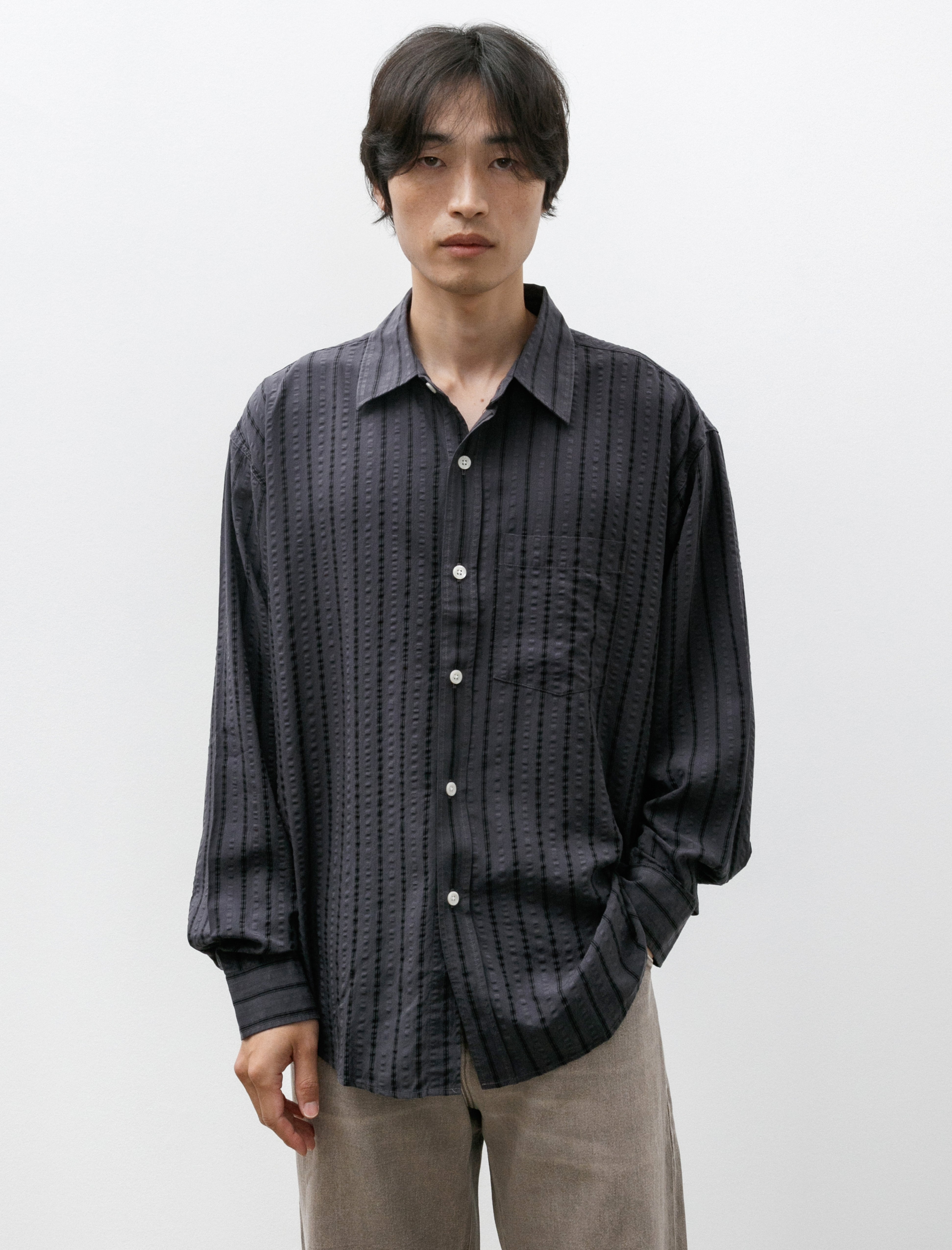 mfpen Executive Shirt Dark Grey Stripe