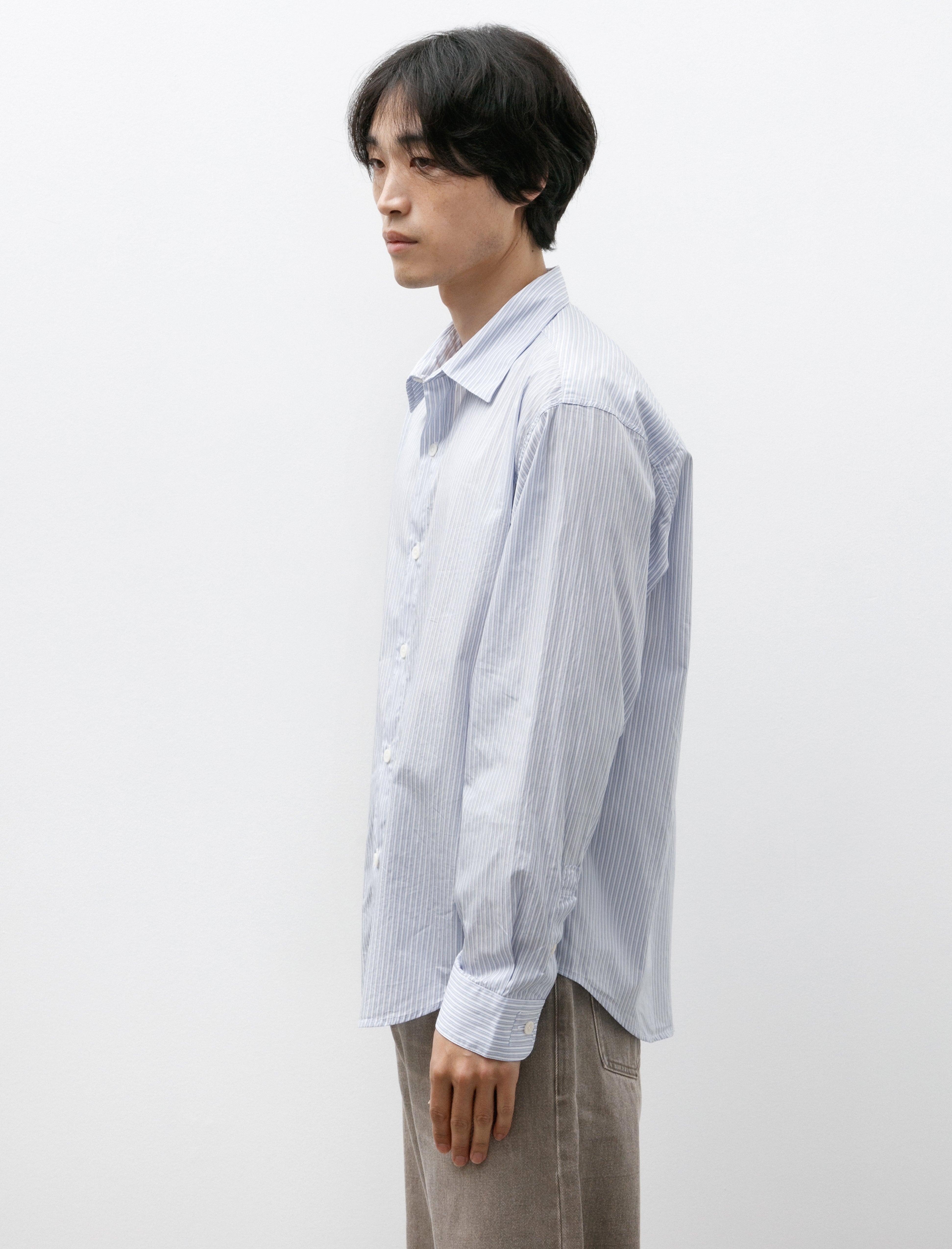 mfpen Common Shirt Blue Fine Stripe