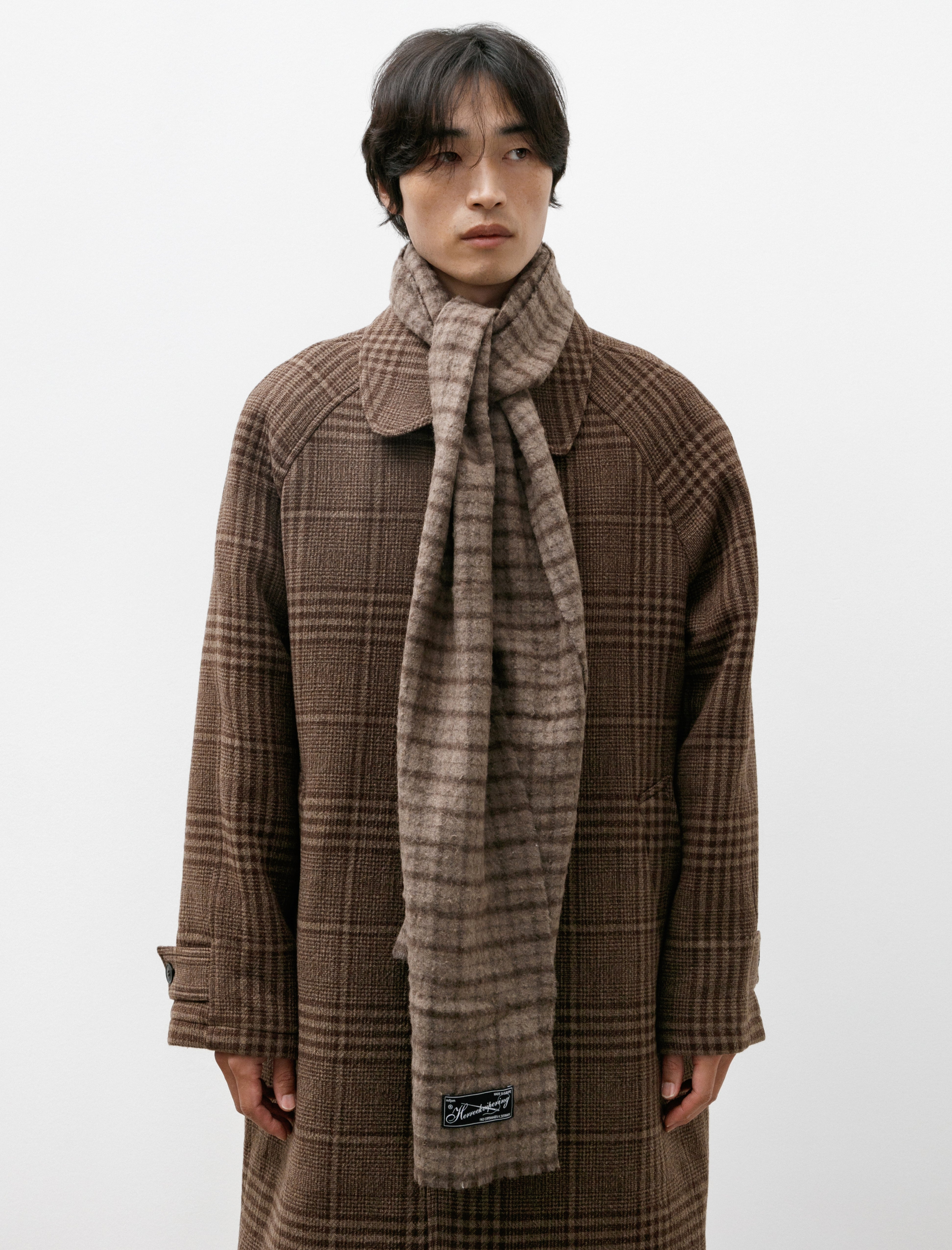 mfpen Wool Scarf Brown Check